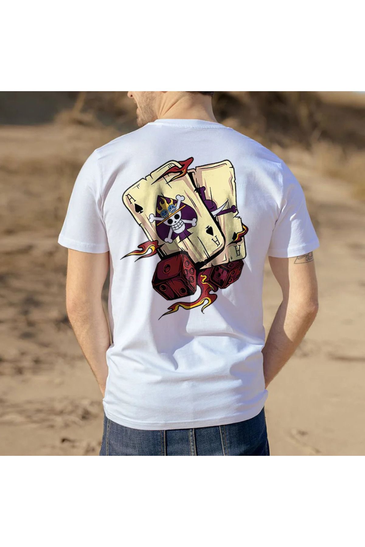 DESCARTES Pirate Cards Baskılı Oversize T-shirt