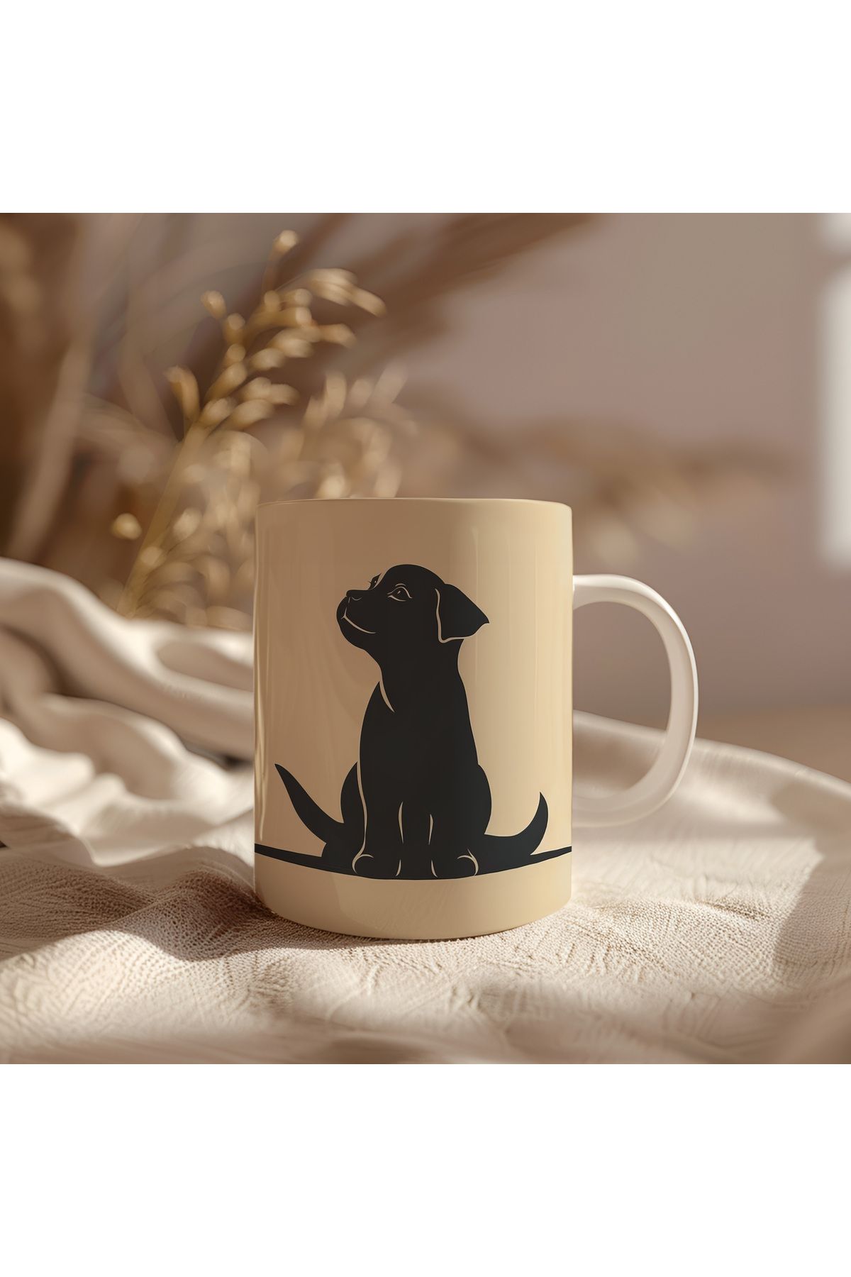waspandhornet Sevimli Köpek Silüetli Kupa Bardak