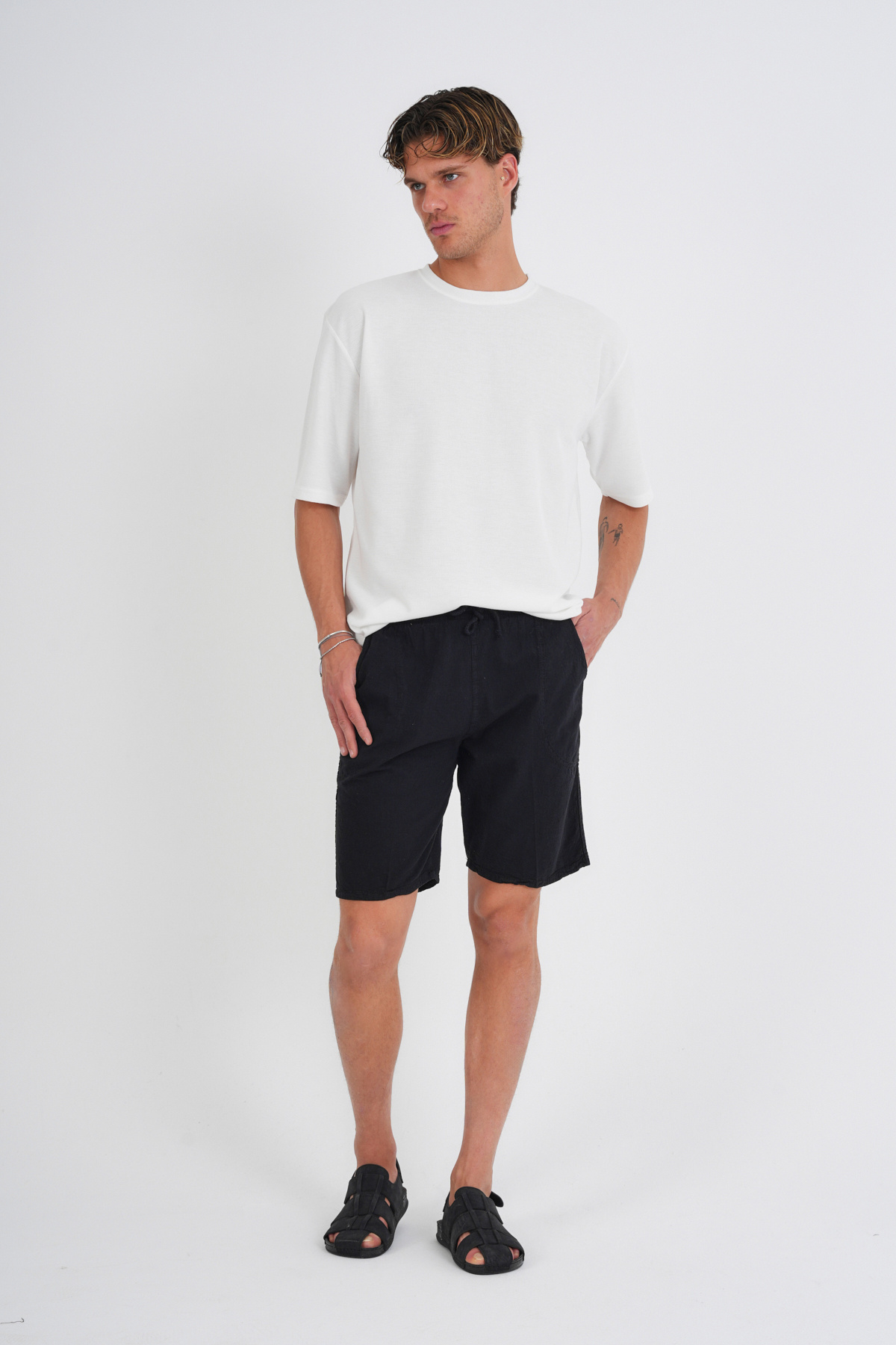 Redline-Ανδρικό βαμβακερό σορτς Defy Linen Look 5