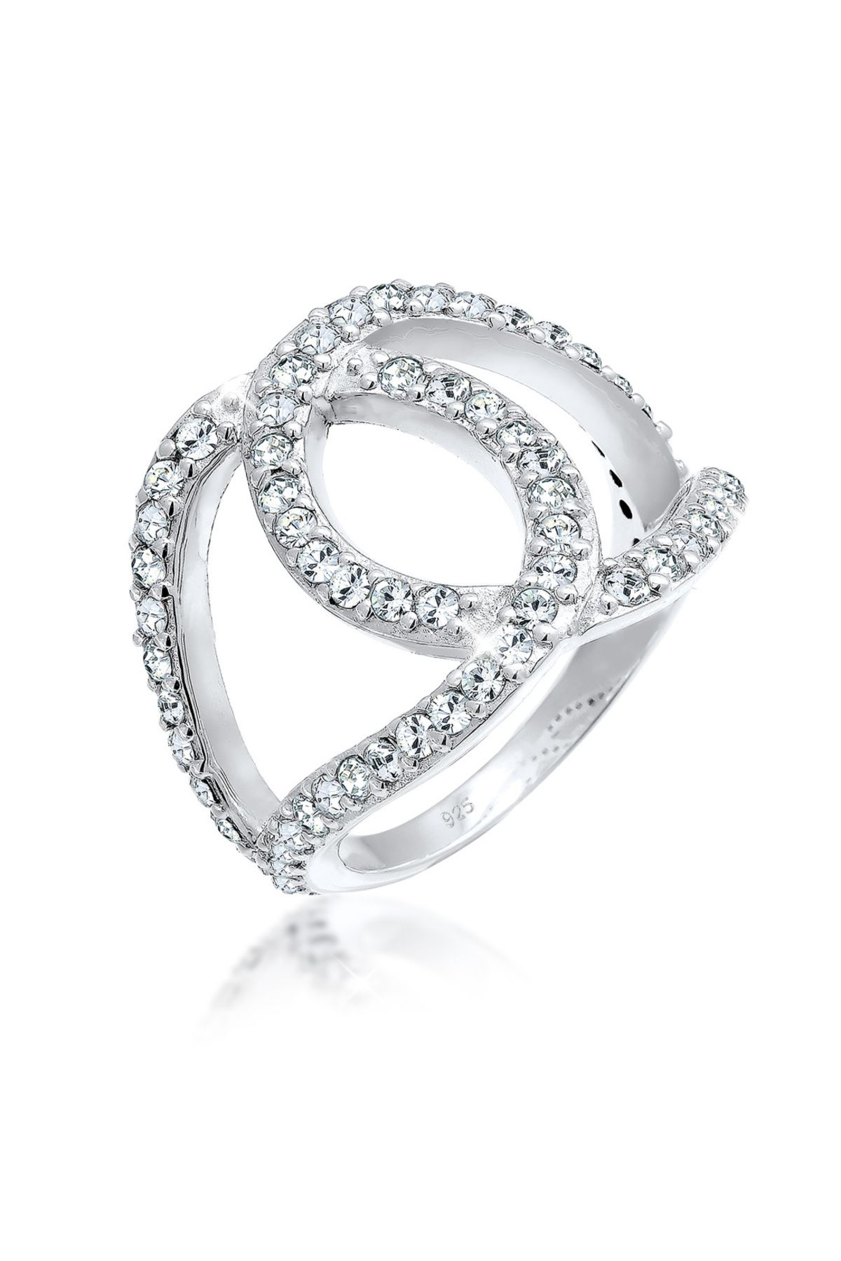 ELLI-Ring Damen Love Knot mit Kristallen aus 925 Sterling Silber 1