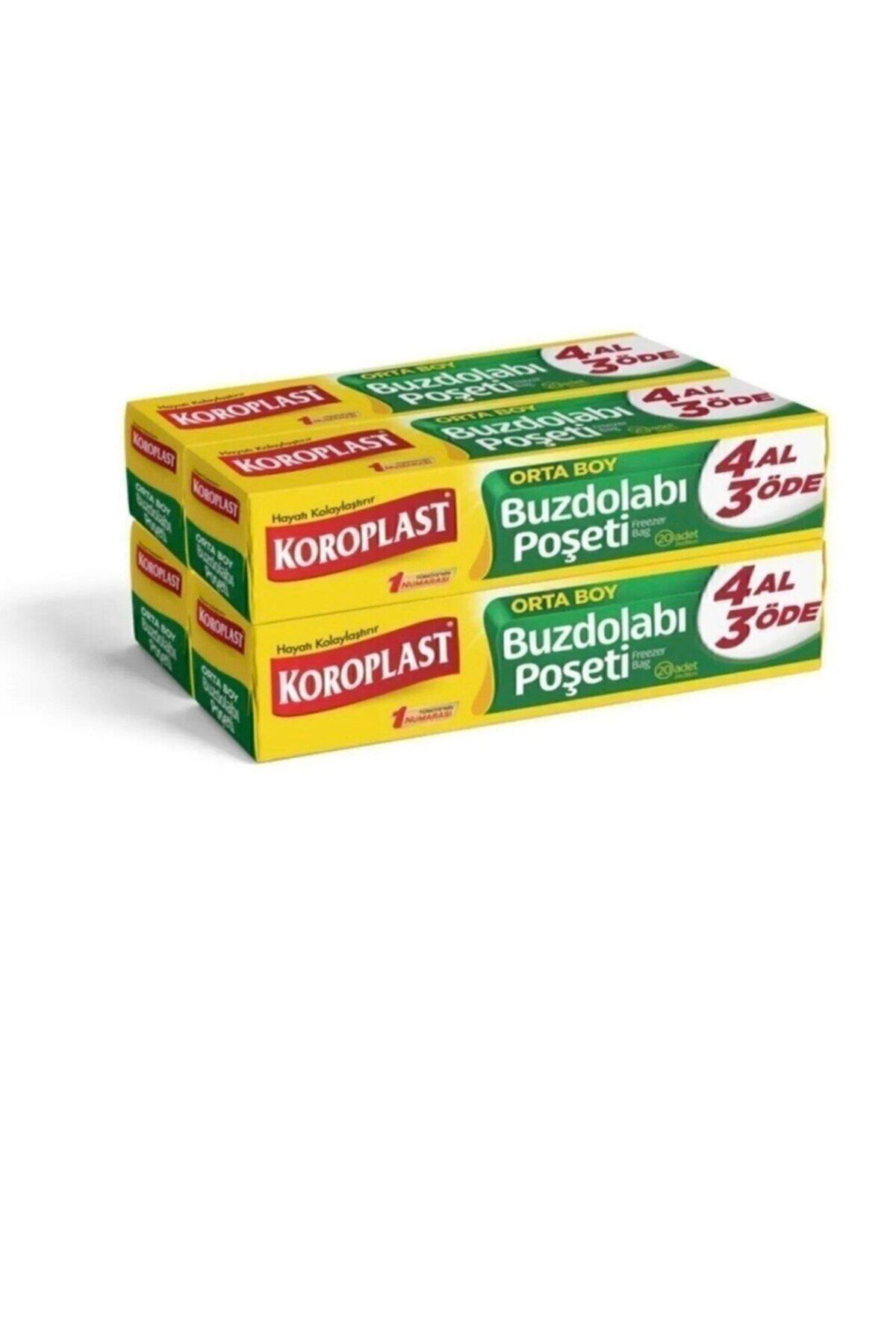 BHR TEMİZLİK KOROPLAST-Buzdolabı Poşeti 4 Al 3 Öde Orta Boy 80 Li