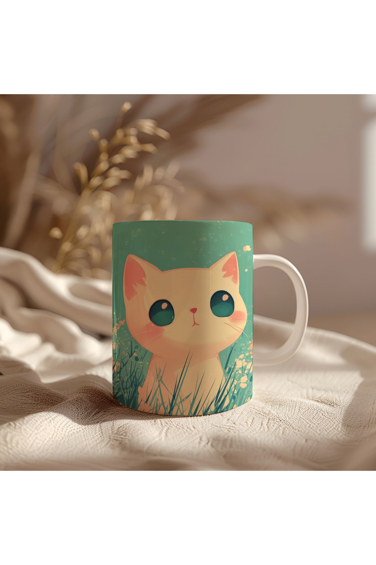 waspandhornet Sevimli Kedi Desenli Kupa Bardak