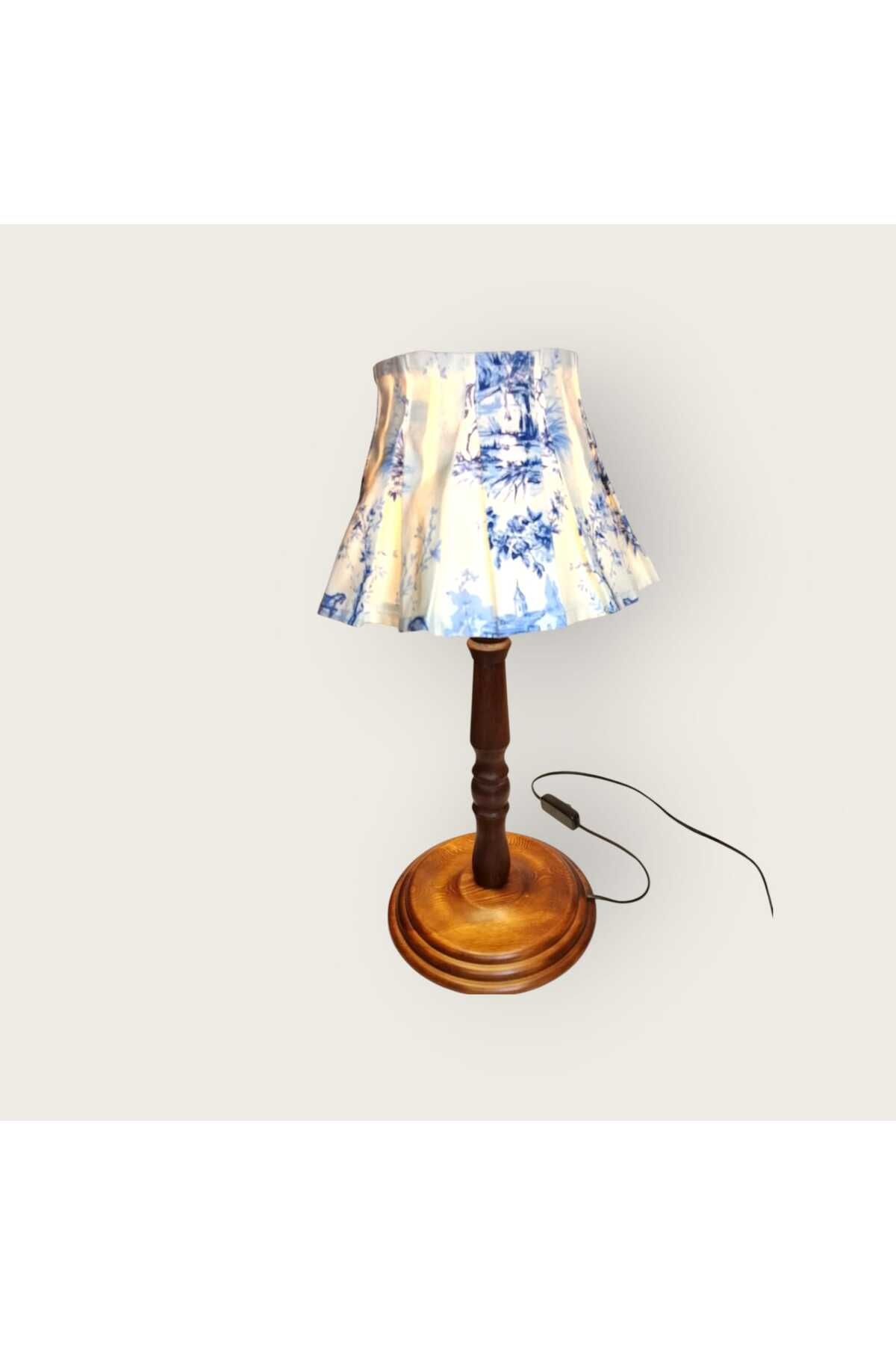 PERİ COLLECTİON Wintage Wood Ahşap Abajur-Kestane