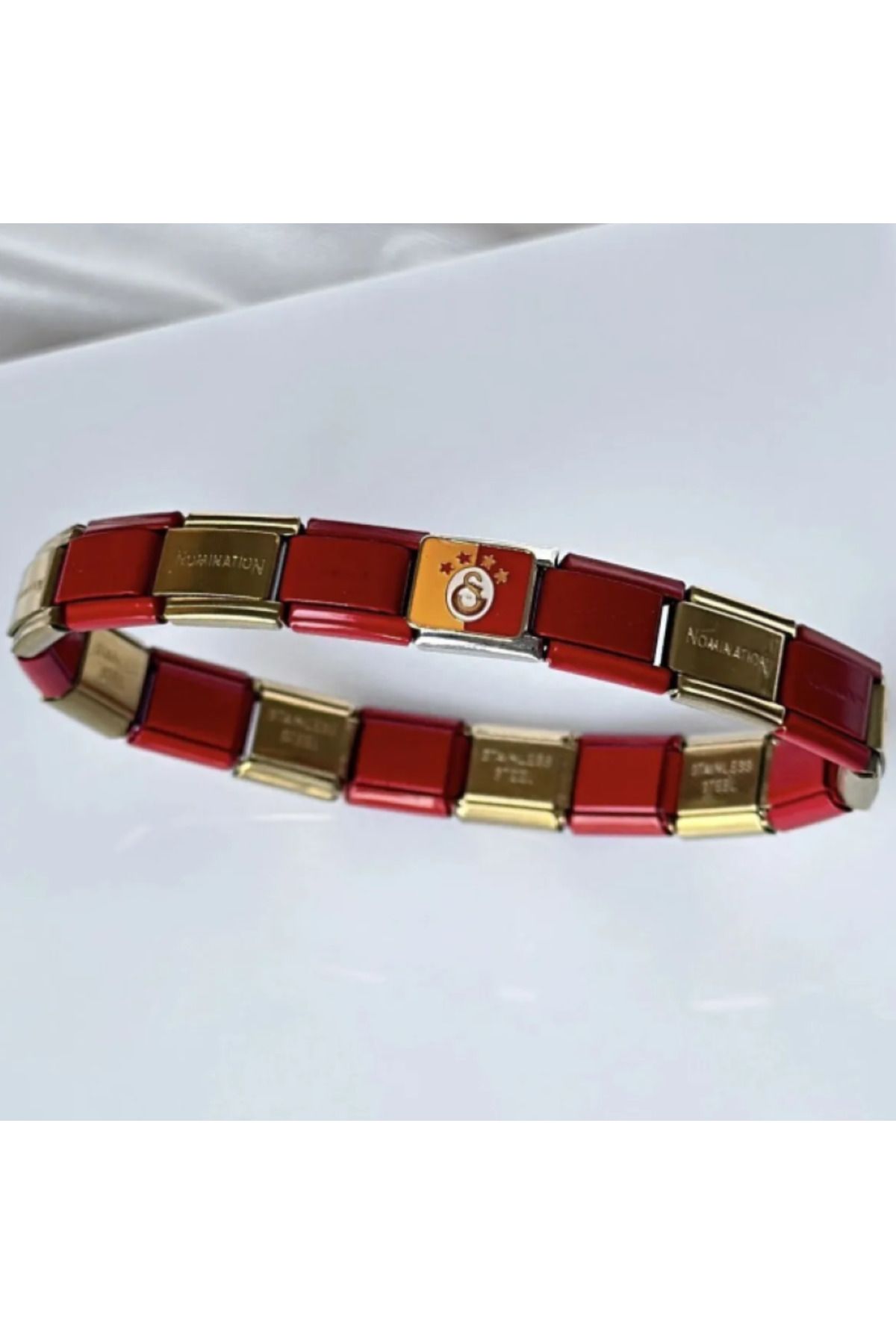 Ervalina İtalyan Charm Ervalina Sarı Kırmızı Taraftar Bileklik