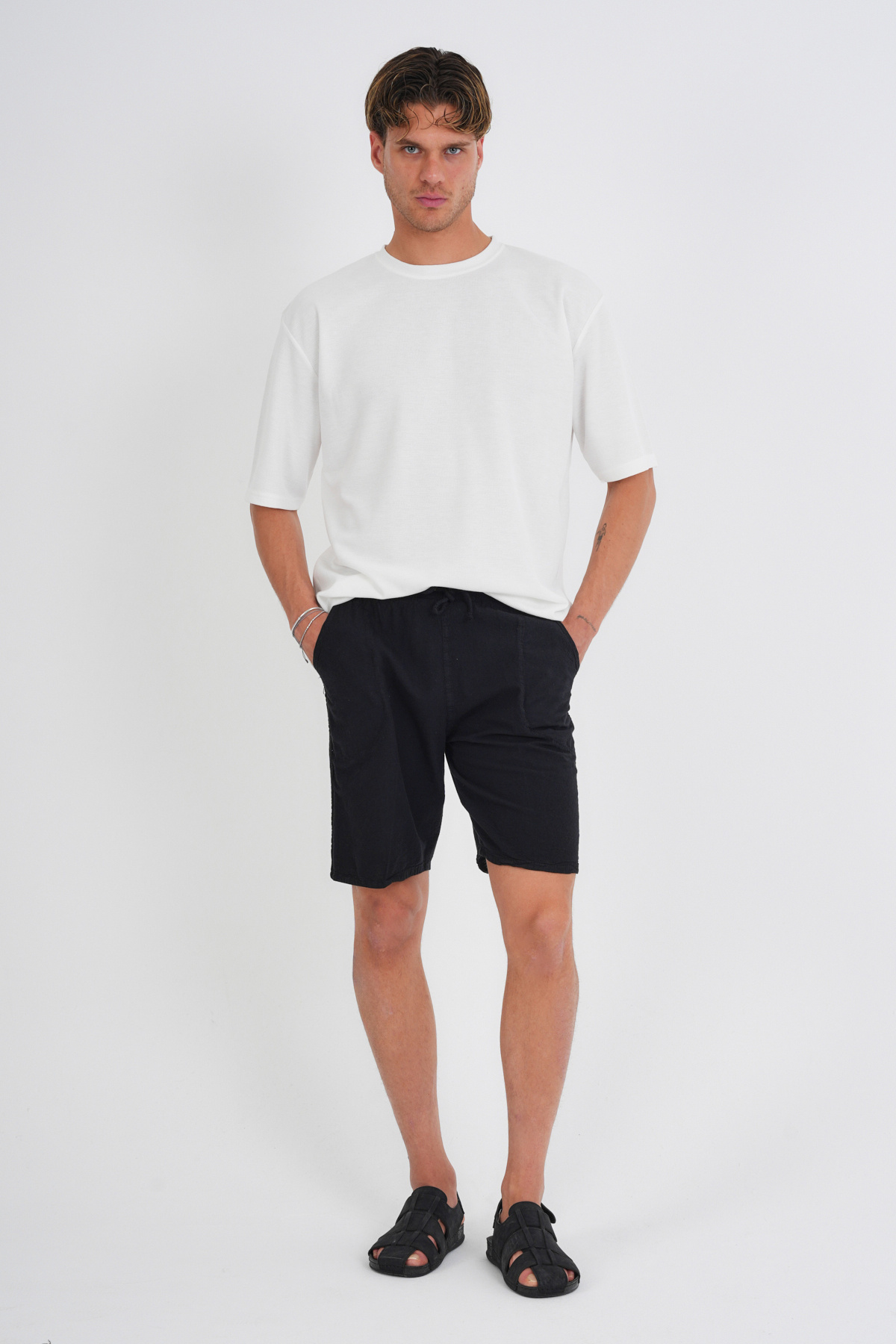 Redline-Ανδρικό βαμβακερό σορτς Defy Linen Look 6