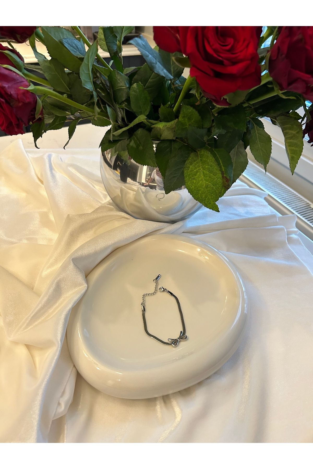 Viorra jewellery İtalyan zincir fiyonklu silver bileklik