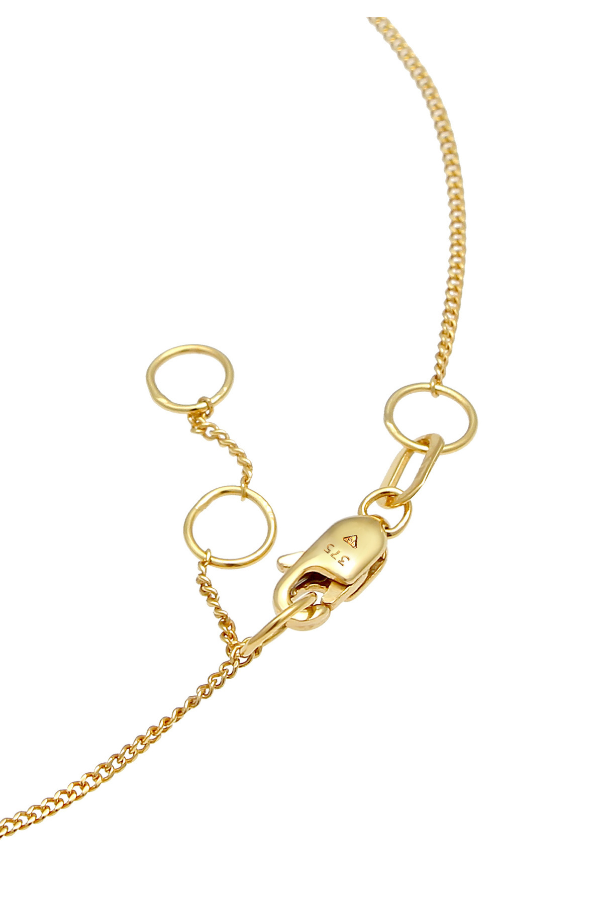 ELLI-Armband Damen Solitär Panzerkette Elegant Verstellbar mit Diamant (0,03 ct.) in 375 Gelbgold 3