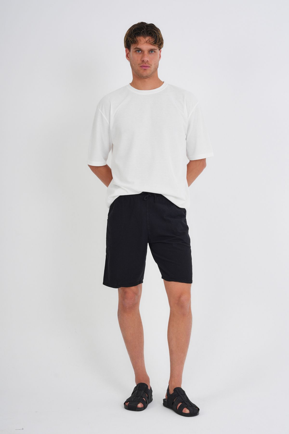 Redline-Ανδρικό βαμβακερό σορτς Defy Linen Look 4