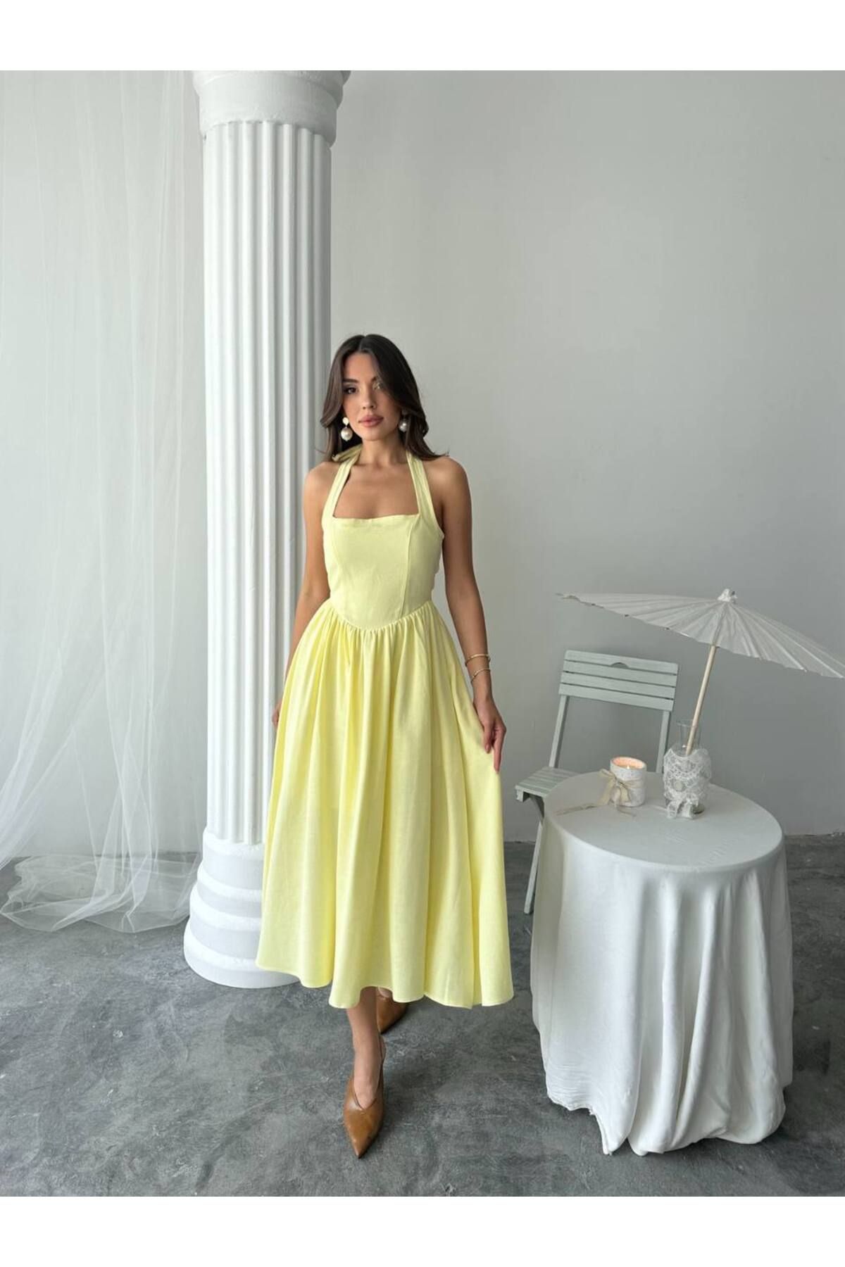 Butik Elbise Sarı