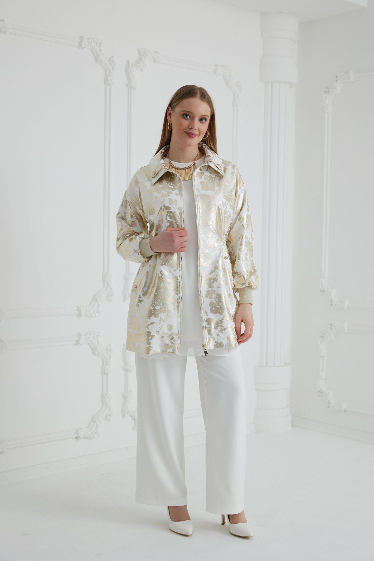 Moodbasic MB15.145 MOODBASİC CEKET GOLD DESEN BASKILI