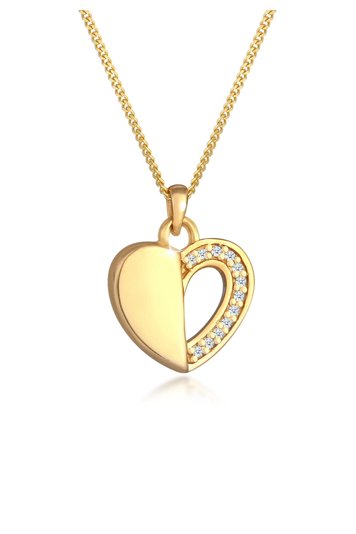 ELLI-Halskette Damen Herz-Anhänger Infinity Love mit Diamant (0,06 ct.) in 925 Sterling Silber 1