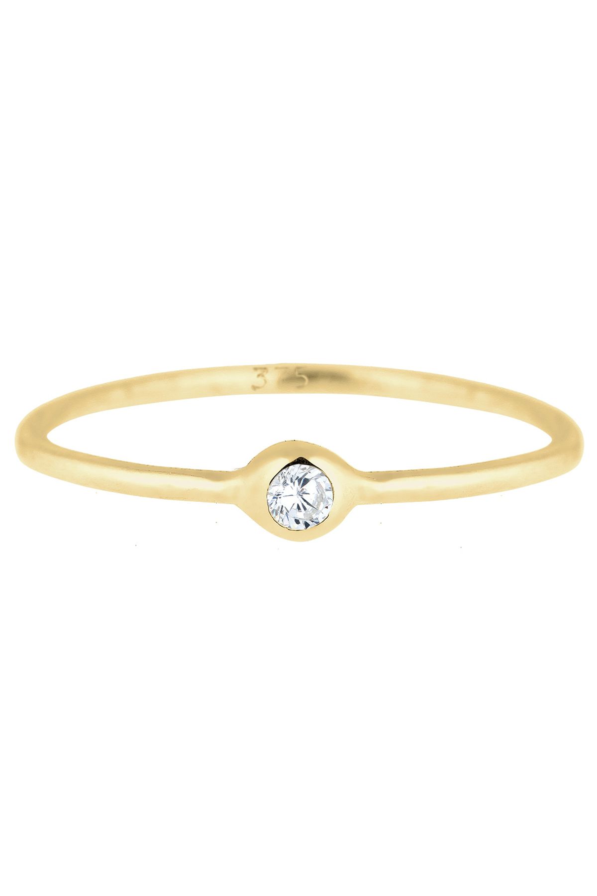 ELLI-Ring Damen Solitär schlicht mit Zirkonia in 375 Gelbgold 2