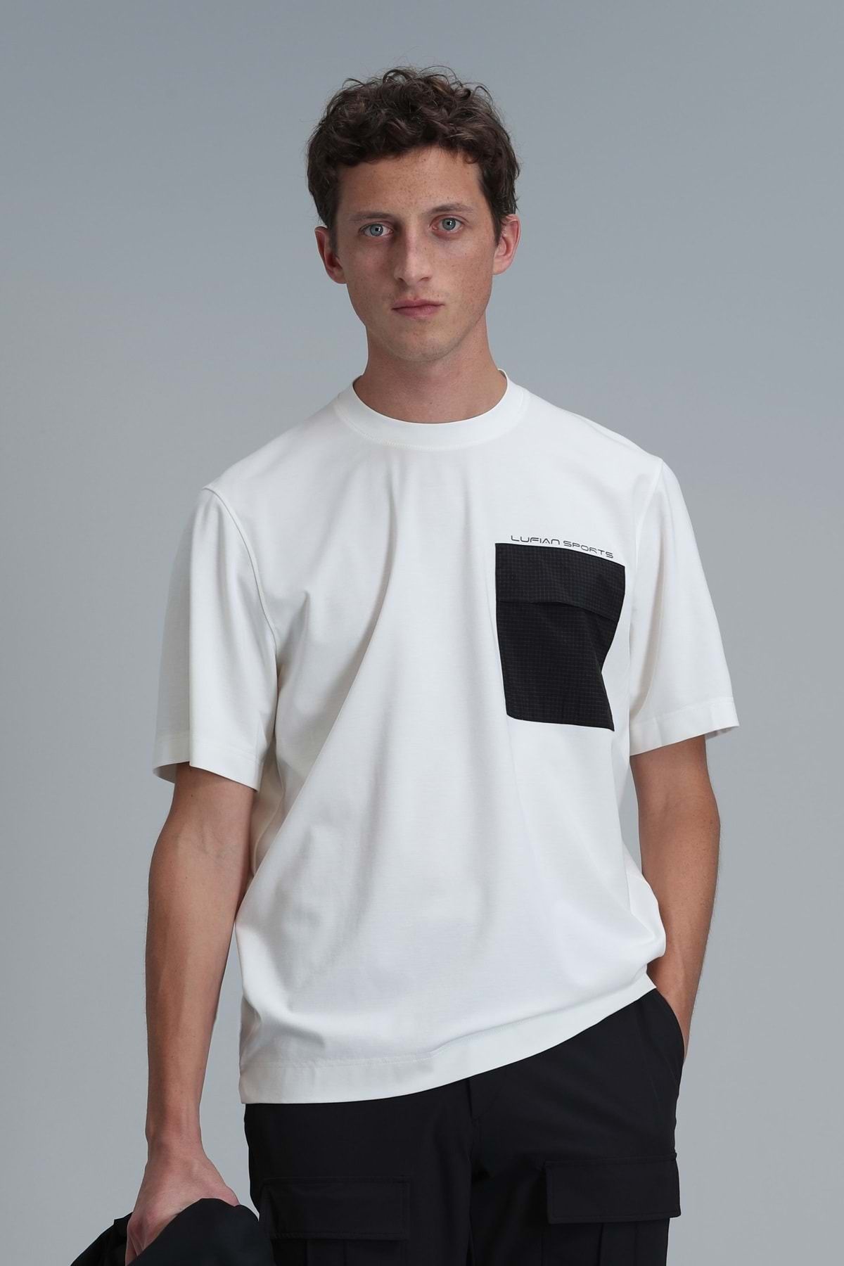 Lufian 111020209 Lıam Modern Grafik T- Shirt Erkek T-Shirt BEYAZ