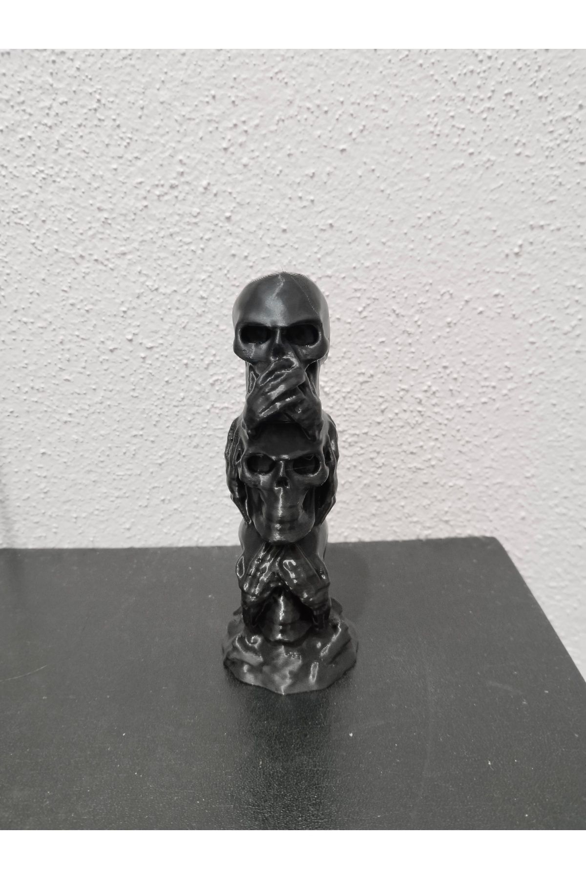 berkatello 3 kurukafa görmedim-duymadım-bilmiyorum Dekoratif Obje ve Biblo Hediyelik Eşya 12cm Siyah