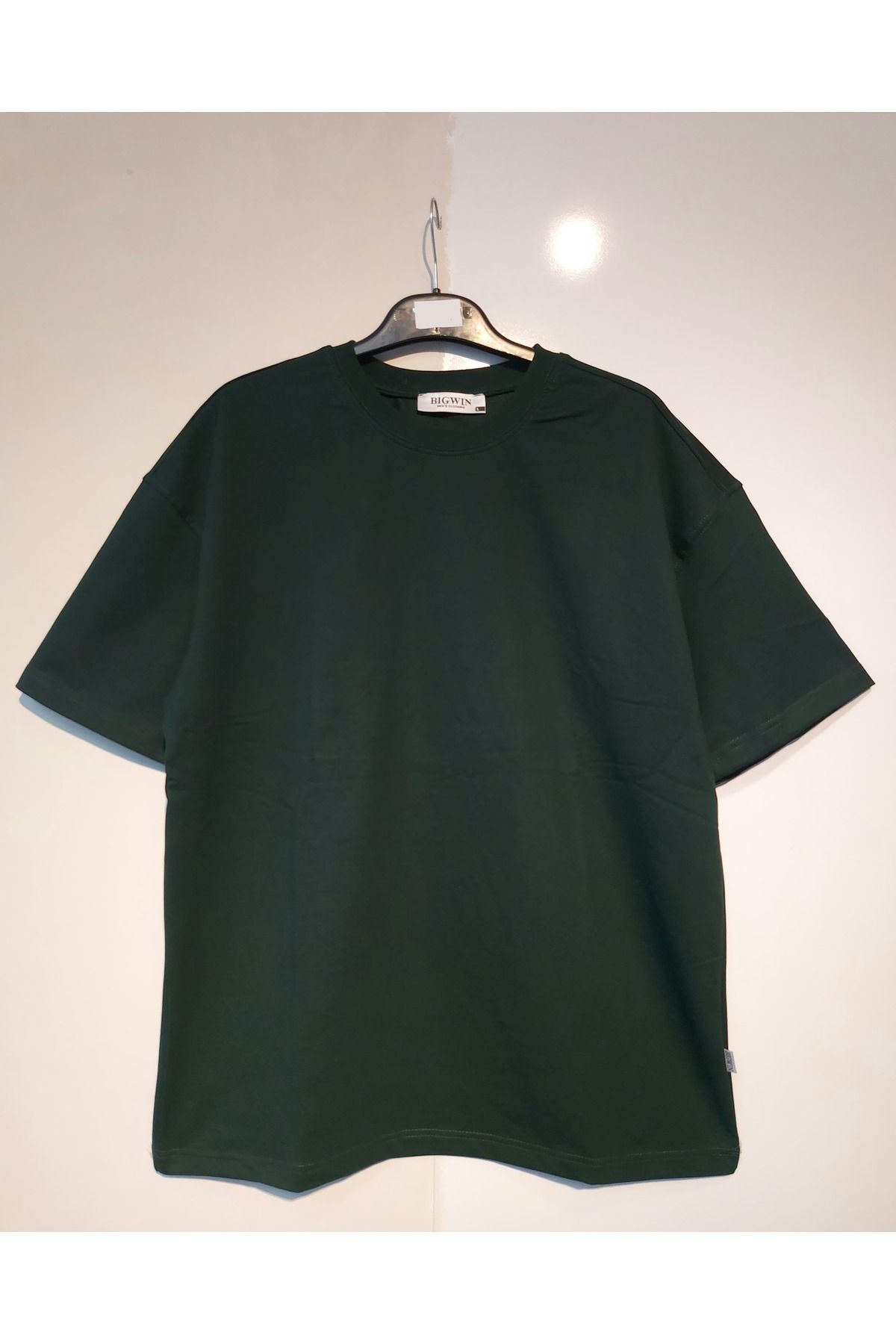 FARKETMEZ Düz Haki Oversize %100 Pamuk T-Shirt