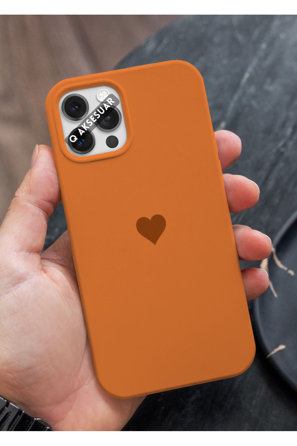 Q Aksesuar İphone 13 Mini Uyumlu Mini Kalp Serisi Basic Premium Telefon Kılıfı