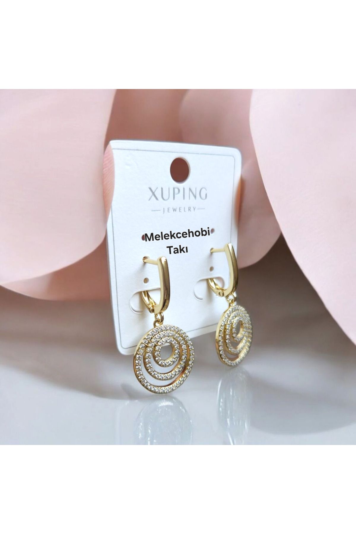 XUPING JEWELRY Melekcehobi Takı Xuping Marka 14K Altın Rengi Salyangoz Küpe