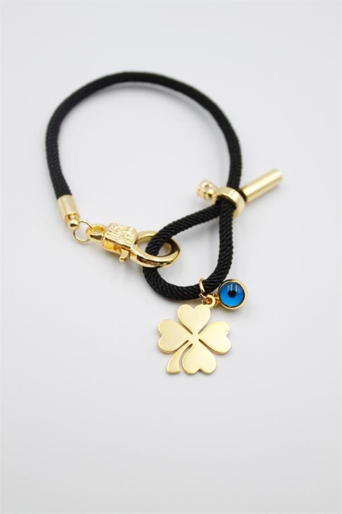 MR RZN STORE İpli Yonca Bileklik - Siyah