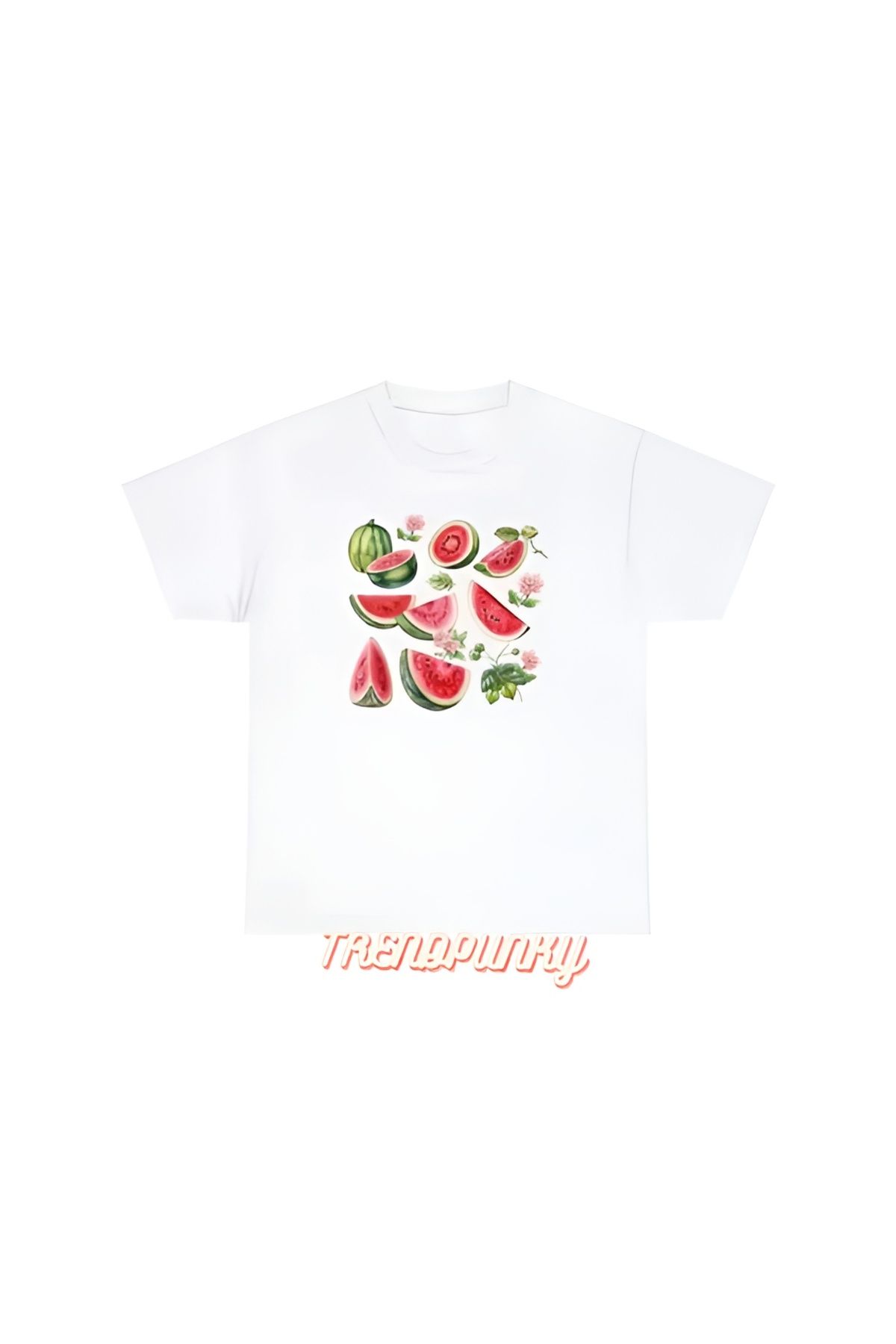 TRENDPUNKY MEYVE FRUIT BASKILI YAZLIK YAZ TEMALI OVERSİZE T-SHİRT