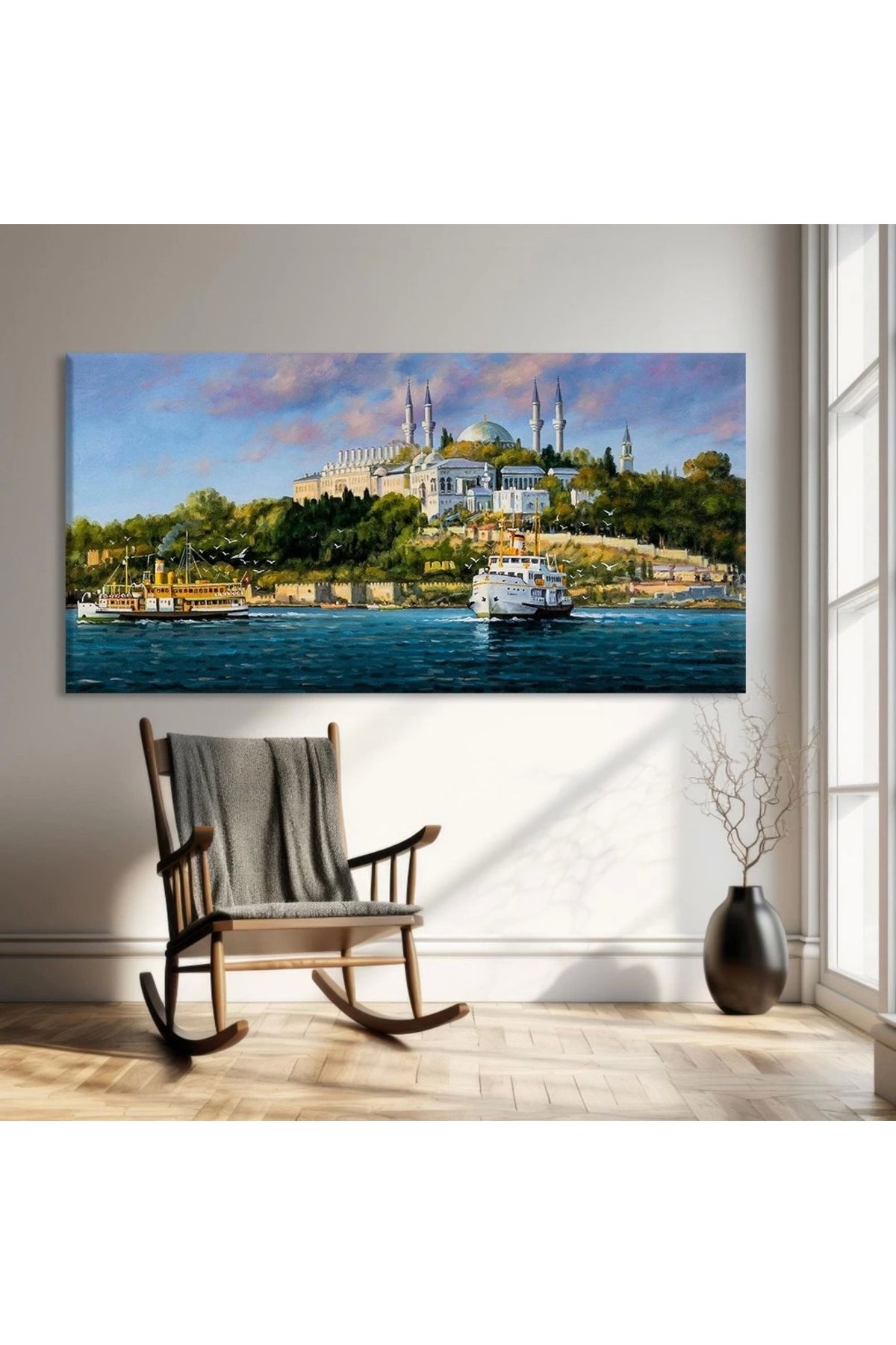 VOGLOO Kıyıdaki Yalı Kanvas Tablo
