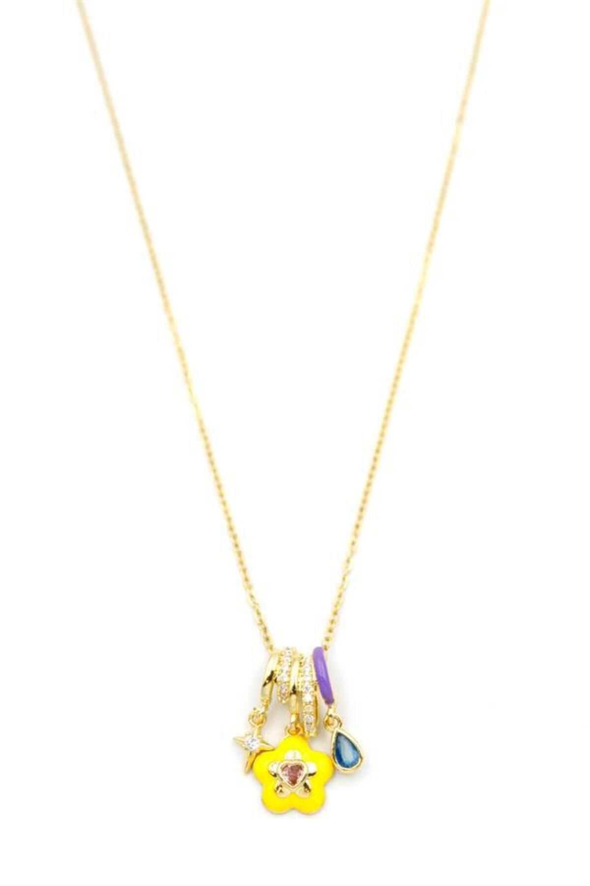 MR RZN STORE Çiçek Charm Kolye - 14K Altın