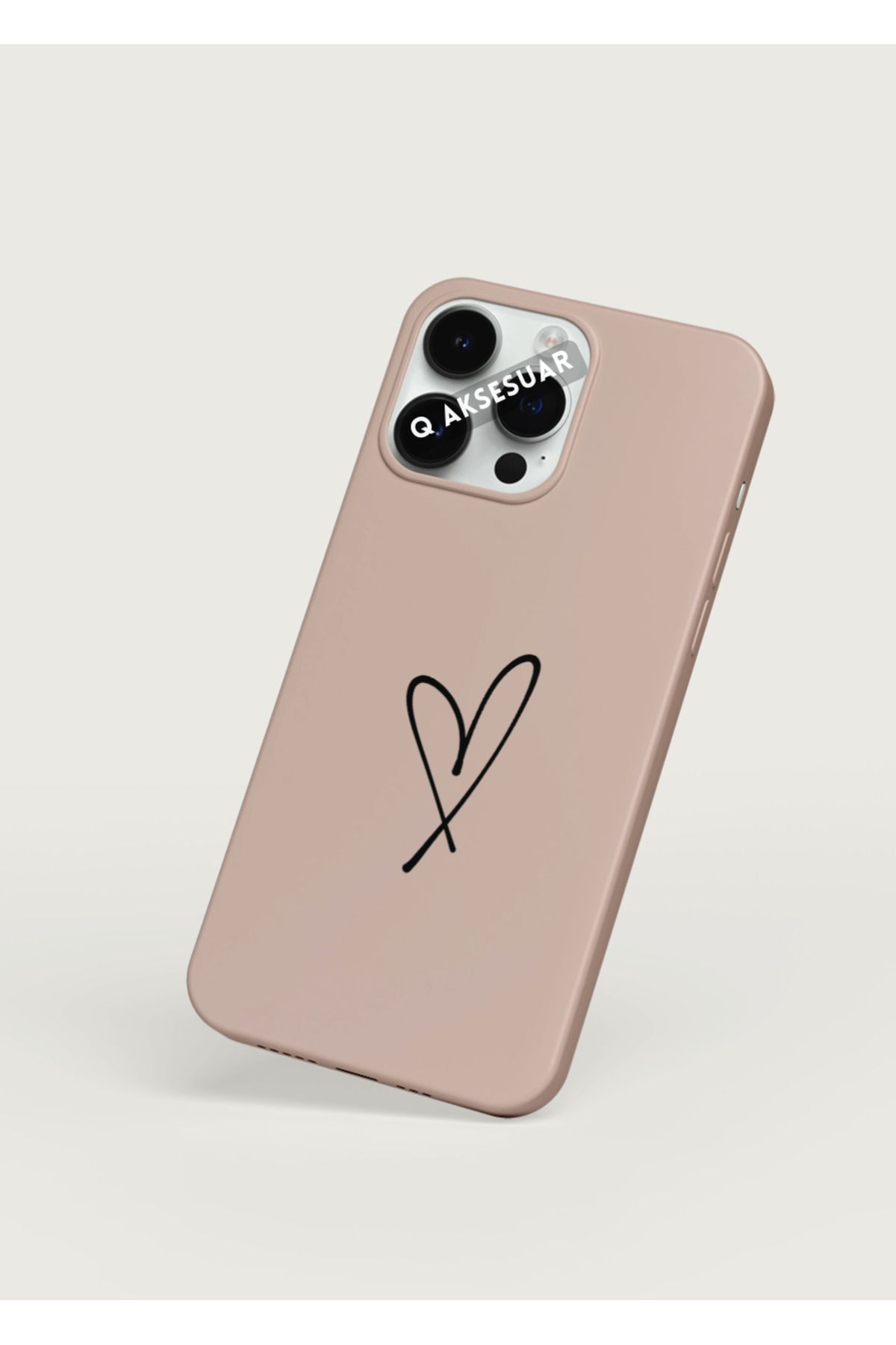 Q Aksesuar İphone SE 2 (2020) Uyumlu Kalpli Basic Premium Telefon Kılıfı