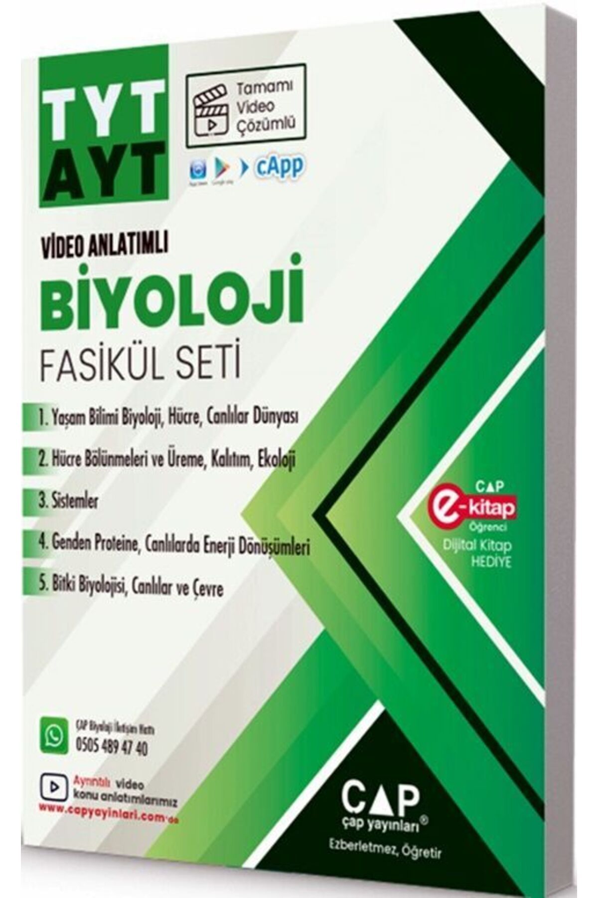 Çap Yayınları Çap Üniversiteye TYT AYT Hazırlık Biyoloji Fasikülü Seti