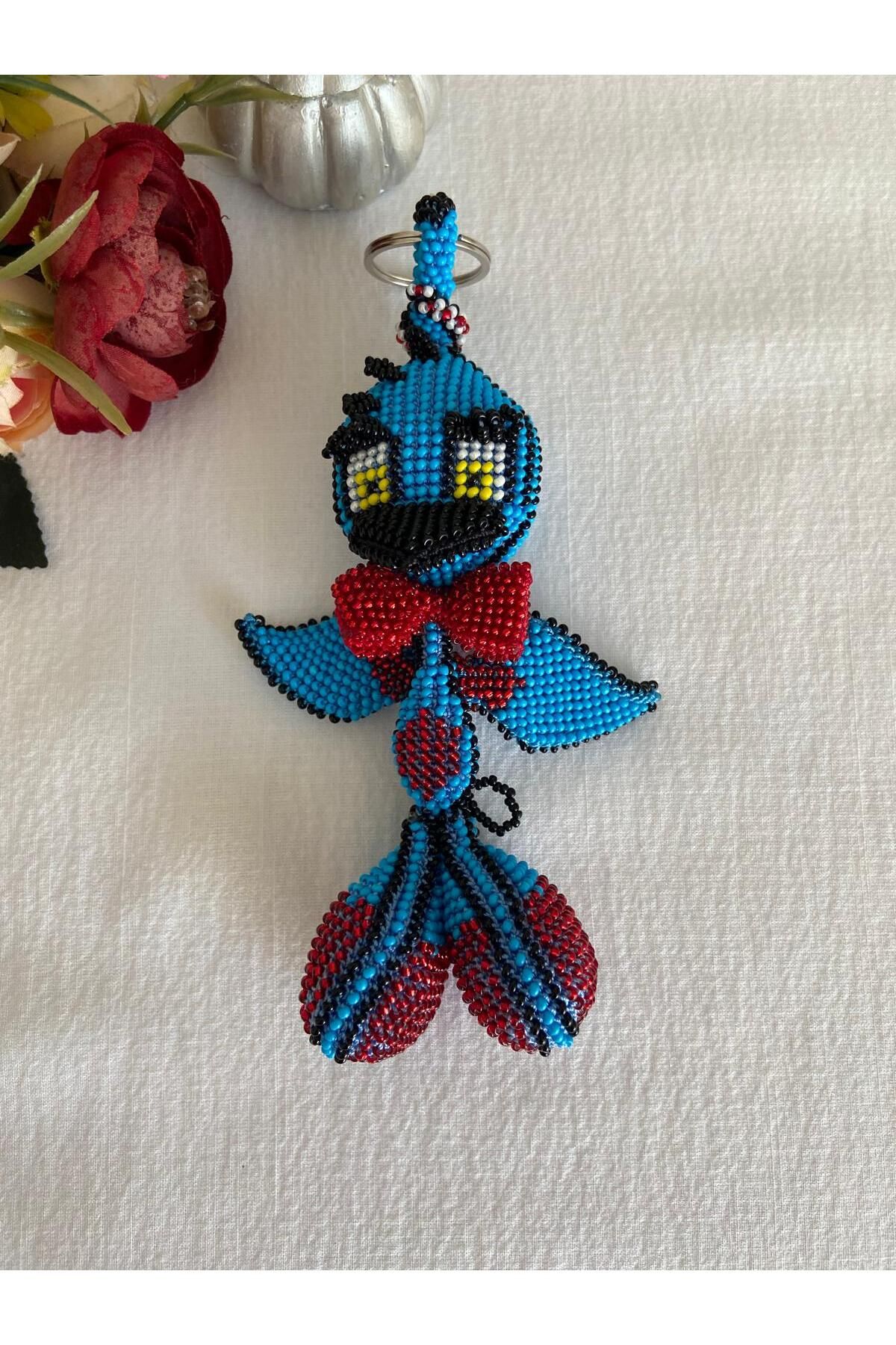 Handmade KUM BONCUK EL İŞİ MAVİ TİVİTİ ANAHTARLIK VE AKSESUAR