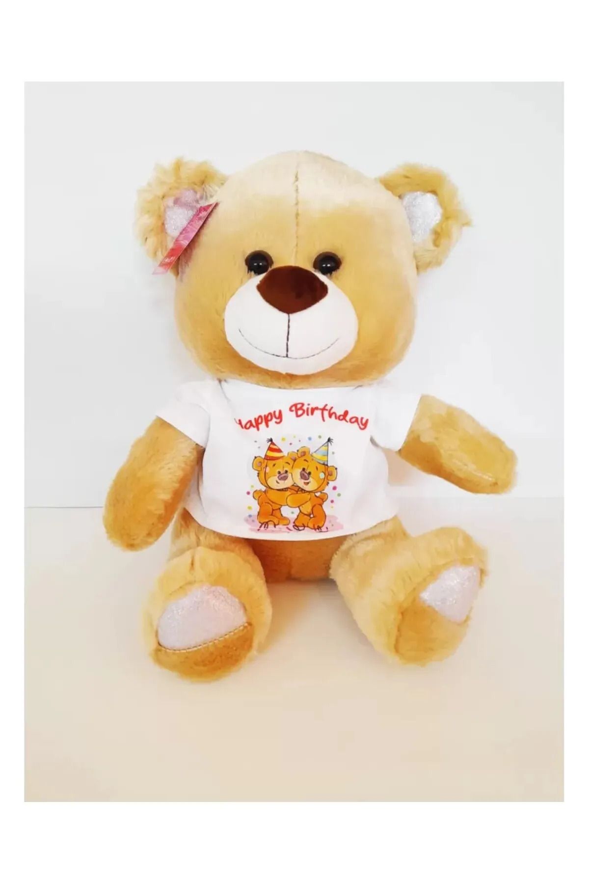 DENİZ Baskılı T-Shırtlü Peluş Ayı Kahverengi 47 cm