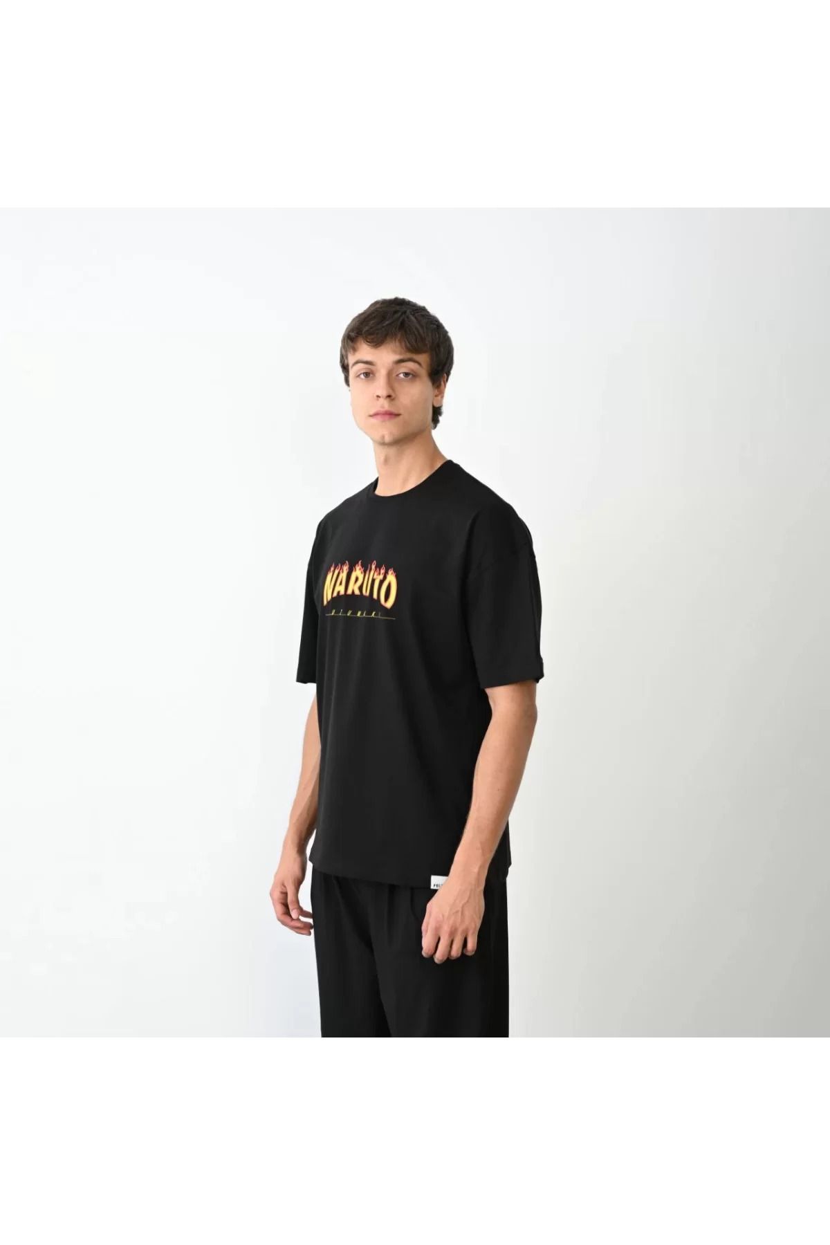 İndigo Park Erkek tişört Unisex Bisiklet Yaka Baskılı Oversize T-Shirt