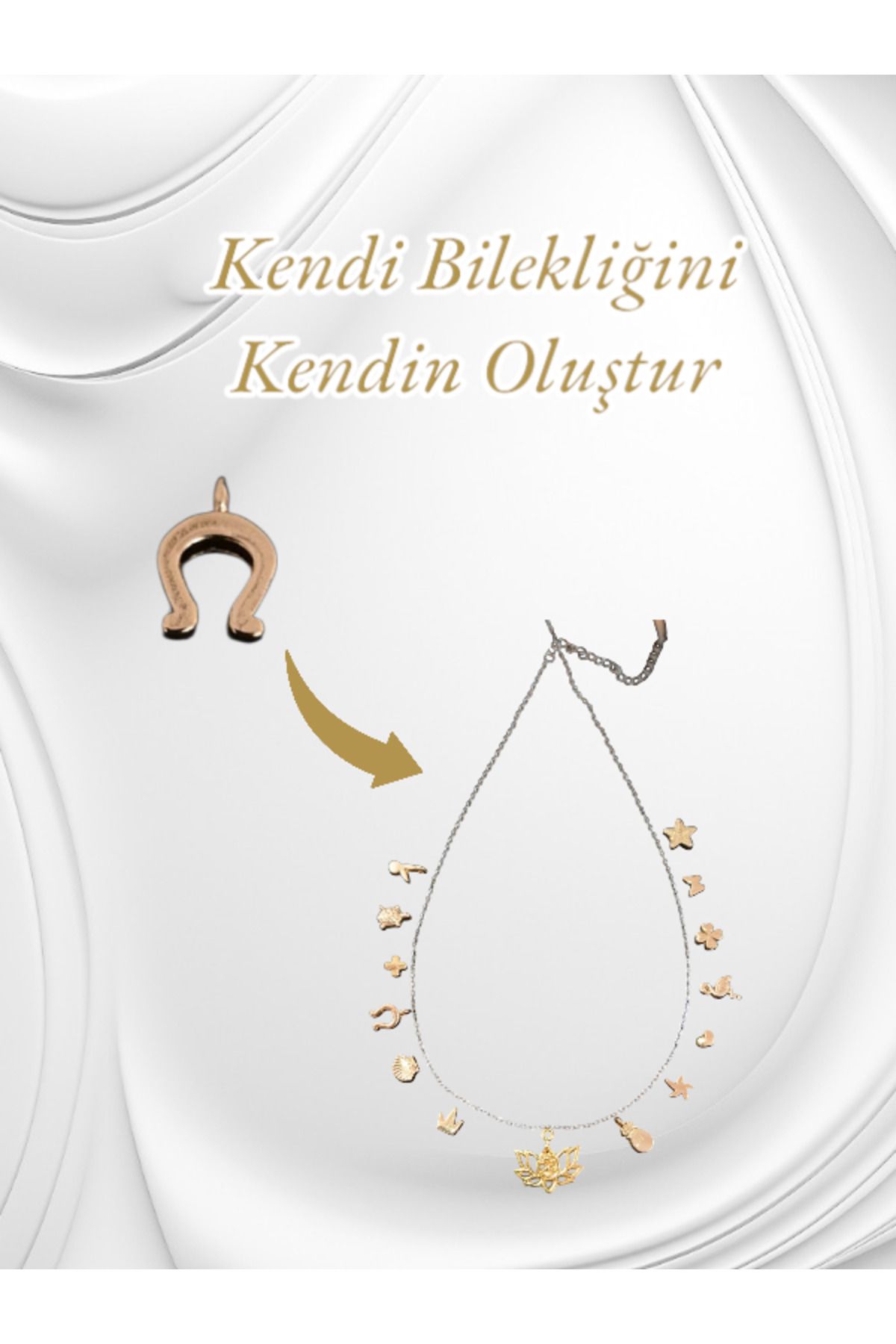 Accessories Kendi Bilekliğini Kendin Oluştur - Şanslı At Nalı