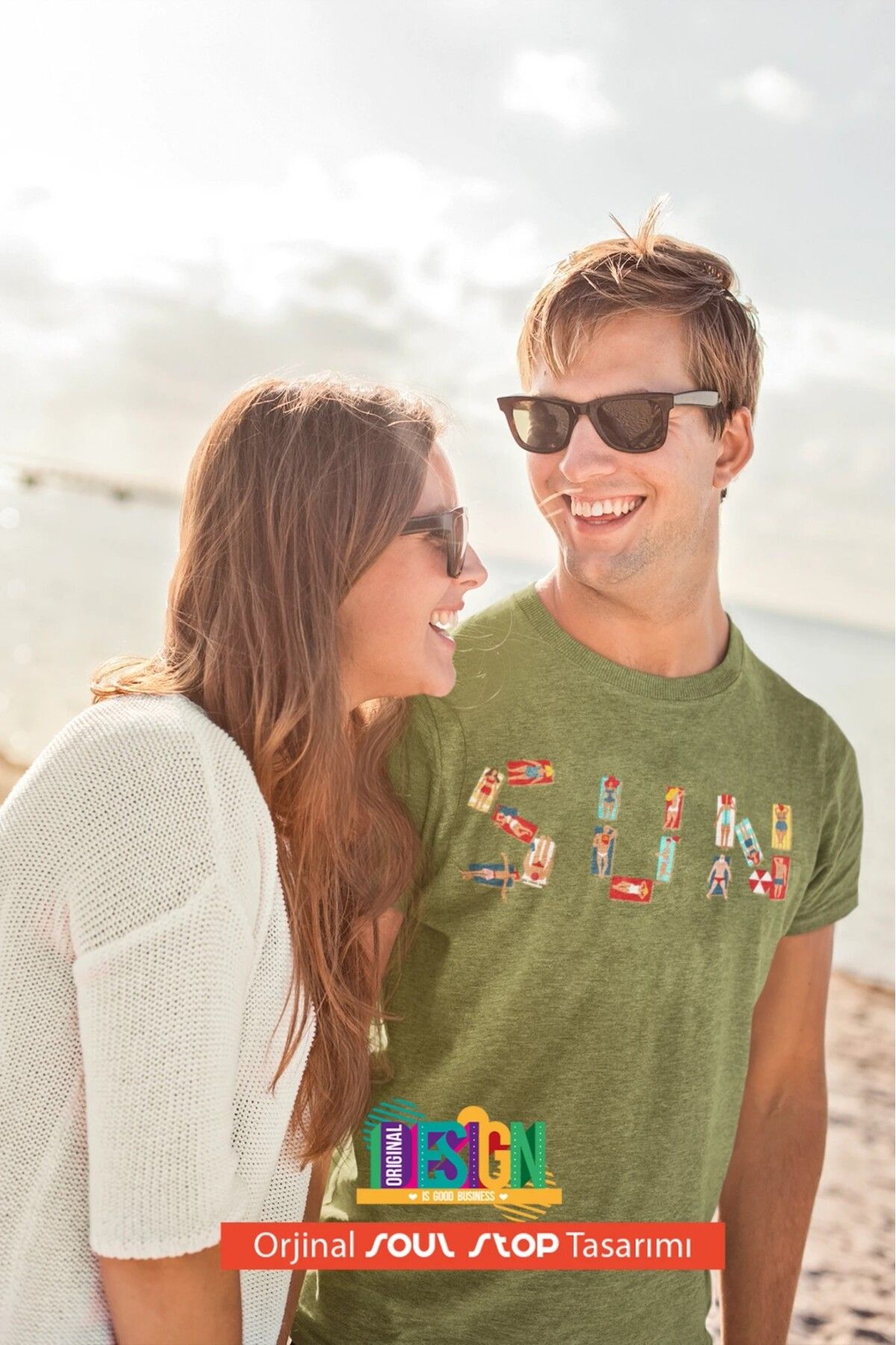 soul stop where freedom flows against the current Beach Sun Letters Unisex Erkek T-Shirt – Soul Stop Özgün Tasarımı