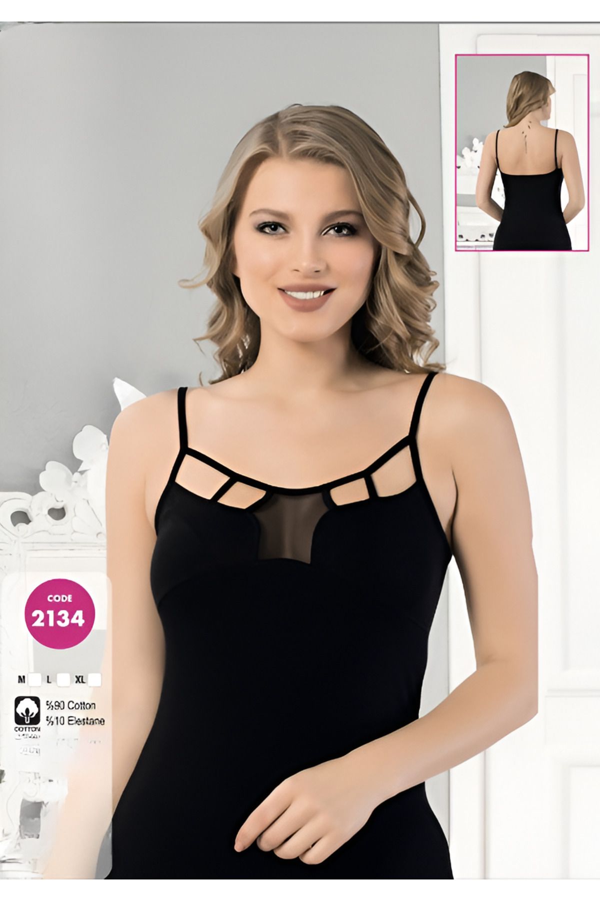 NETLY Kadın Dantelli Atlet - %90 pamuk