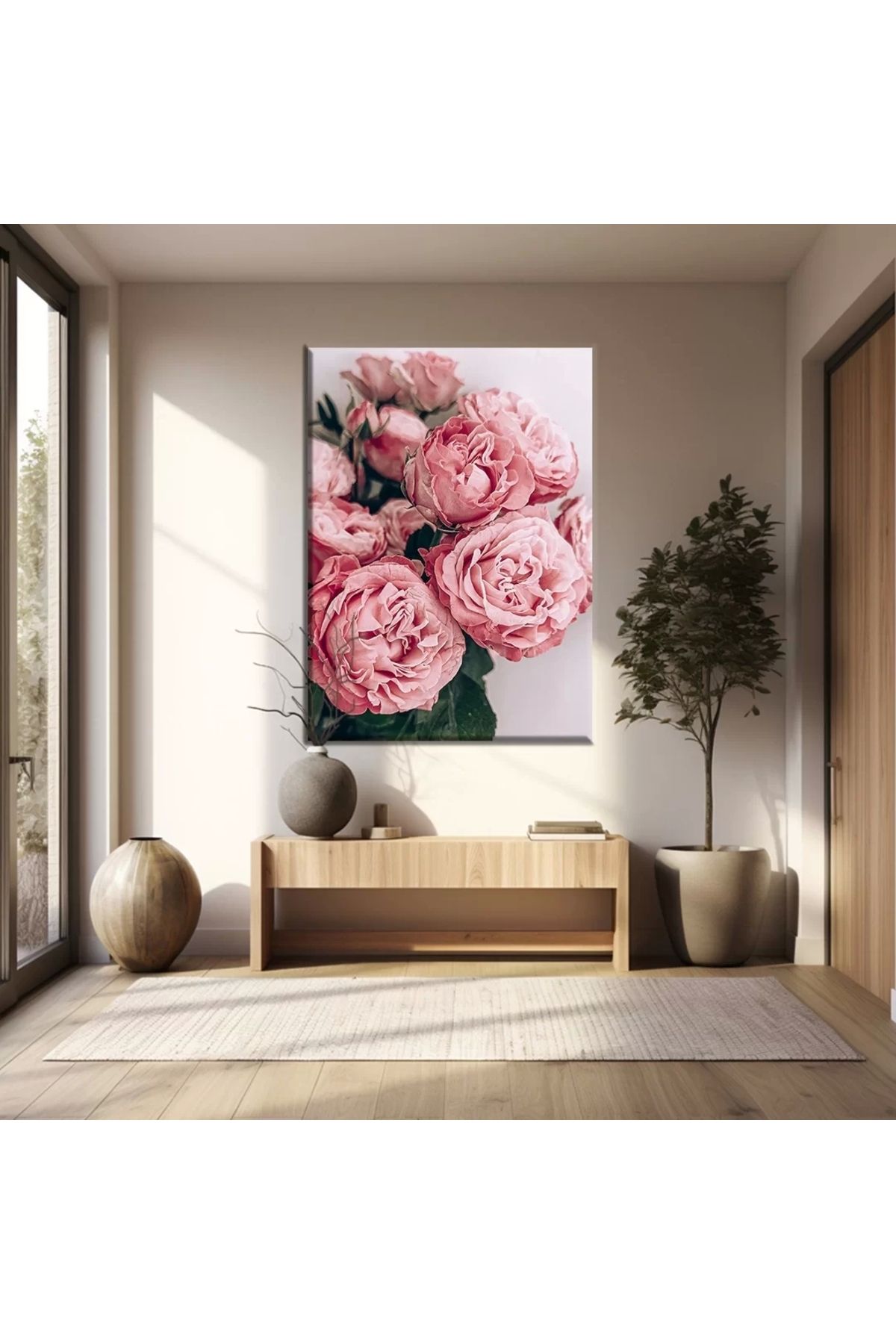 VOGLOO Pembe Güller Kanvas Tablo