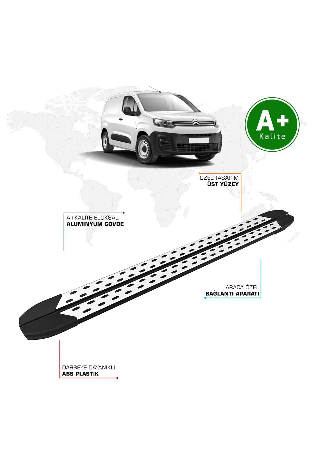 FA OTO AKSESUAR Citroen Berlingo Panelvan Yan Basamak Uzun Şasi 2019 Model ve Sonrası TrimLine