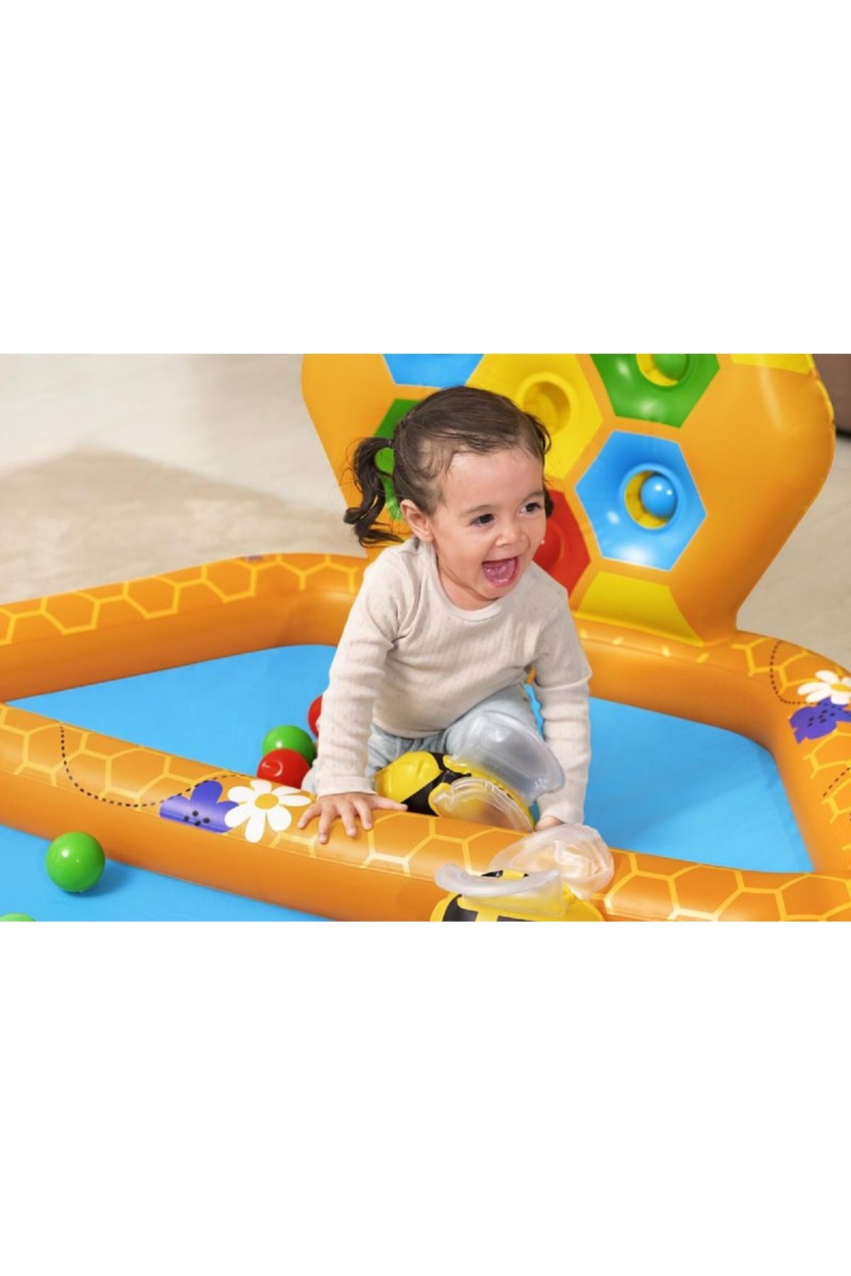 BESTWAY-بيست واي مسبح قابل للنفخ مع مركز ألعاب وكرات 2*1 1.27m x 1.19m x 61cm 6