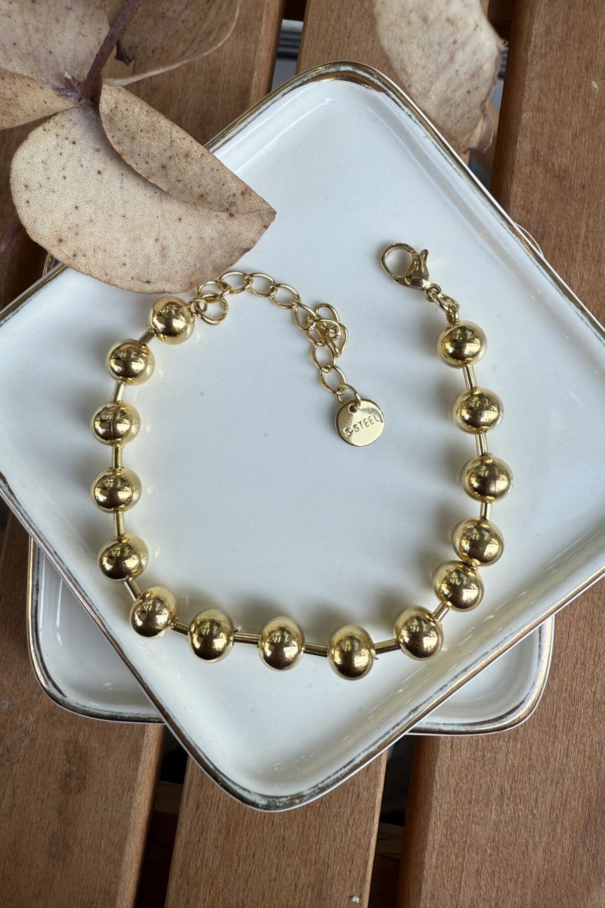 My Joyas Design Çelik Hareket Eden Topçuklar Bileklik 18+6cm