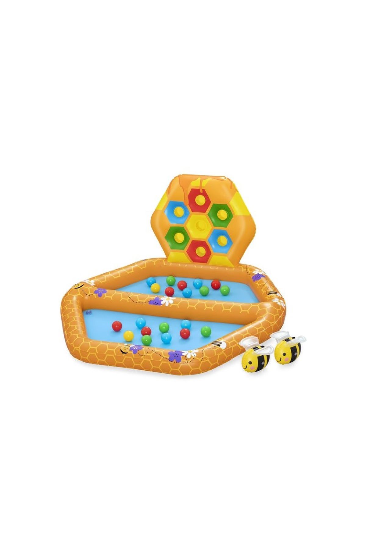 BESTWAY-بيست واي مسبح قابل للنفخ مع مركز ألعاب وكرات 2*1 1.27m x 1.19m x 61cm 1