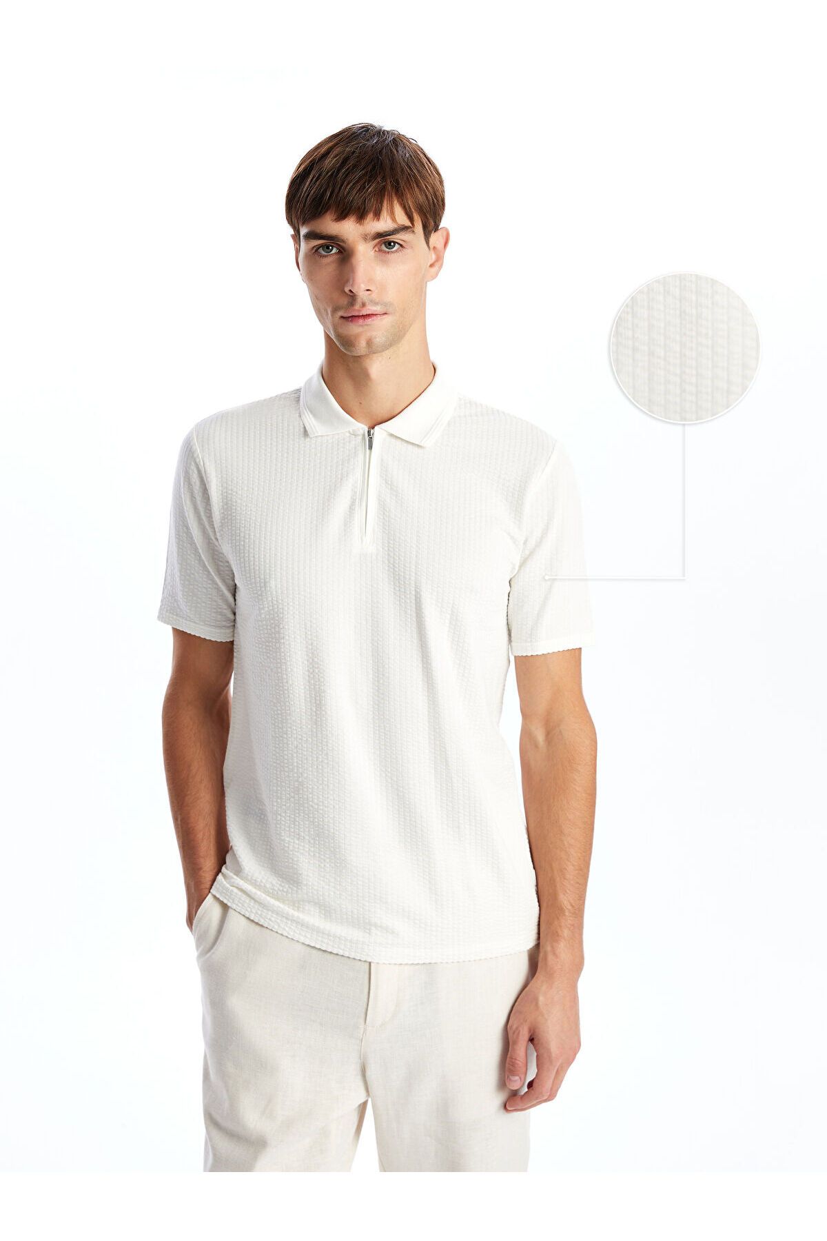 LC Waikiki Polo Yaka Kısa Kollu Erkek Dokulu Tişört