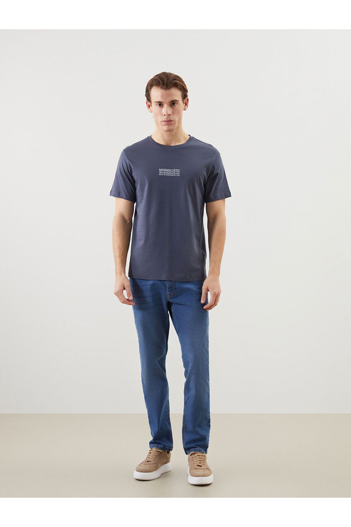 LC Waikiki-Crew Neck Short Sleeve Printed Combed Cotton Men's T-Shirt 2