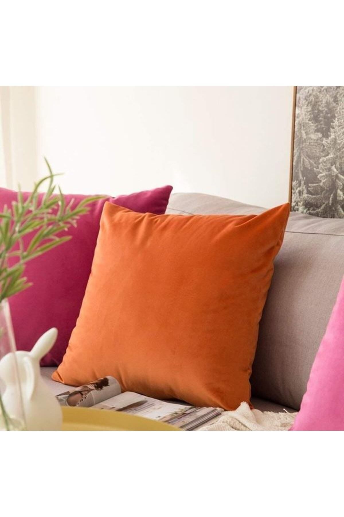 AYZEN HOME Kadife Kırlent Kılıf 1 Adet Turuncu