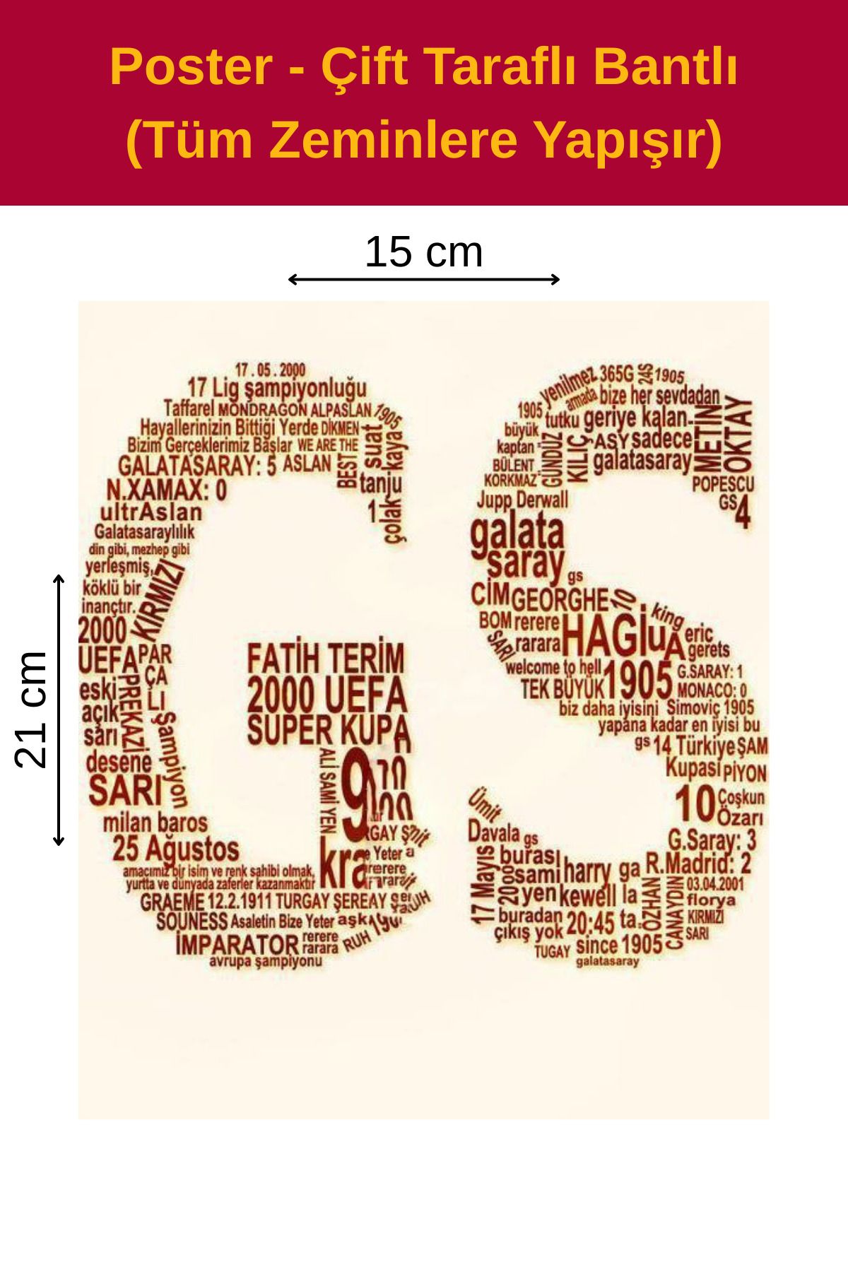 Welly Jones GS Tarihi, Çift Taraflı Bantlı, Tüm Zeminlere Yapışır, (15 x 21 cm)