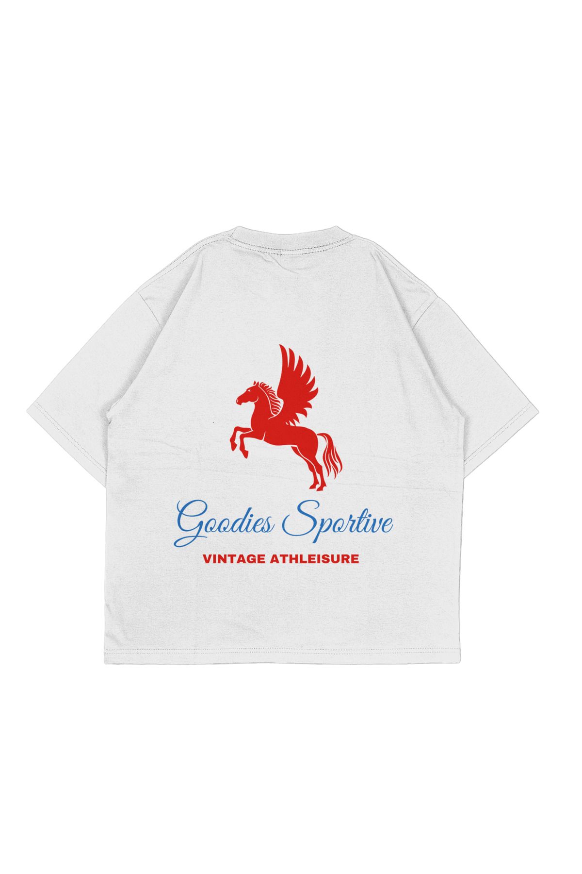Tresore Goodies Sportive Baskılı Oversize Nakış Detaylı Tişört/ Oversize Tişört / Vintage Tasarım Tişört