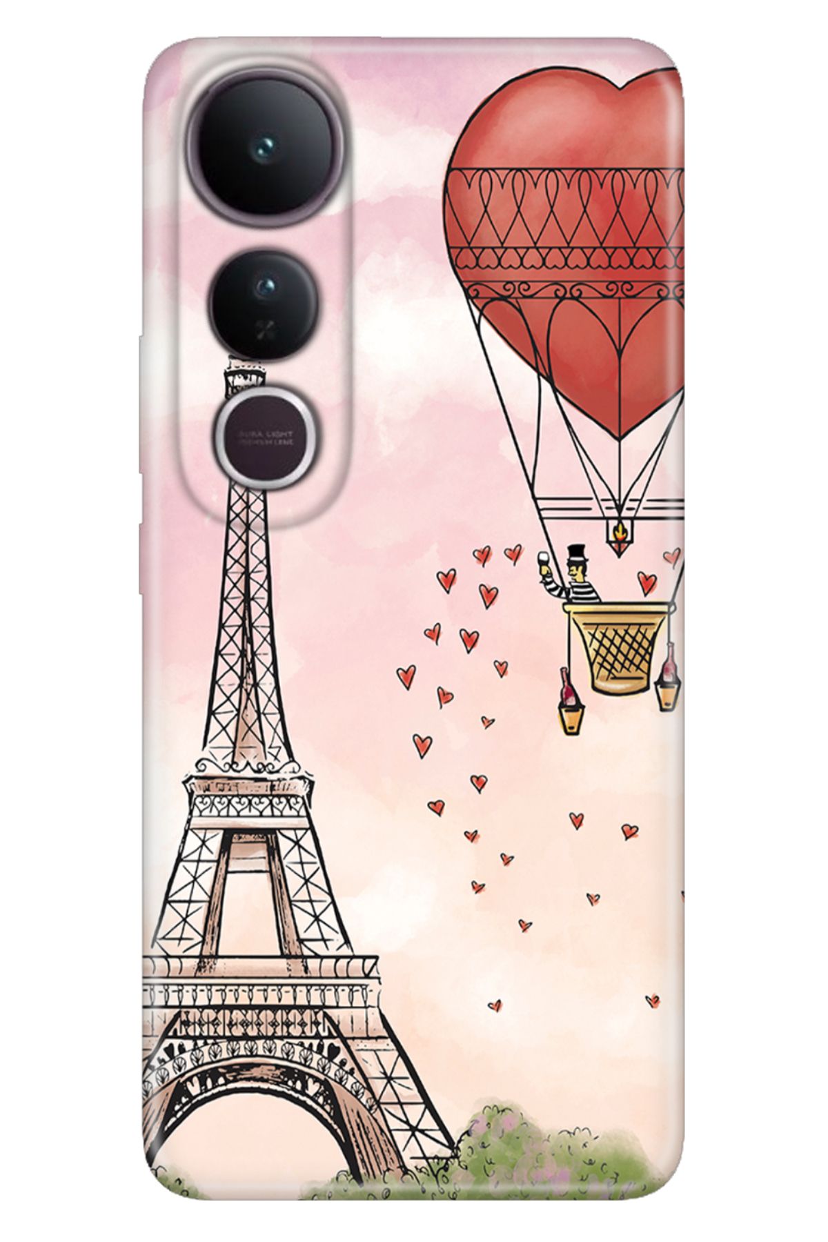 ADACASE Vivo V50 Lite 5G Kılıf Renkli Silikon Baskılı TPU Eiffel / Paris