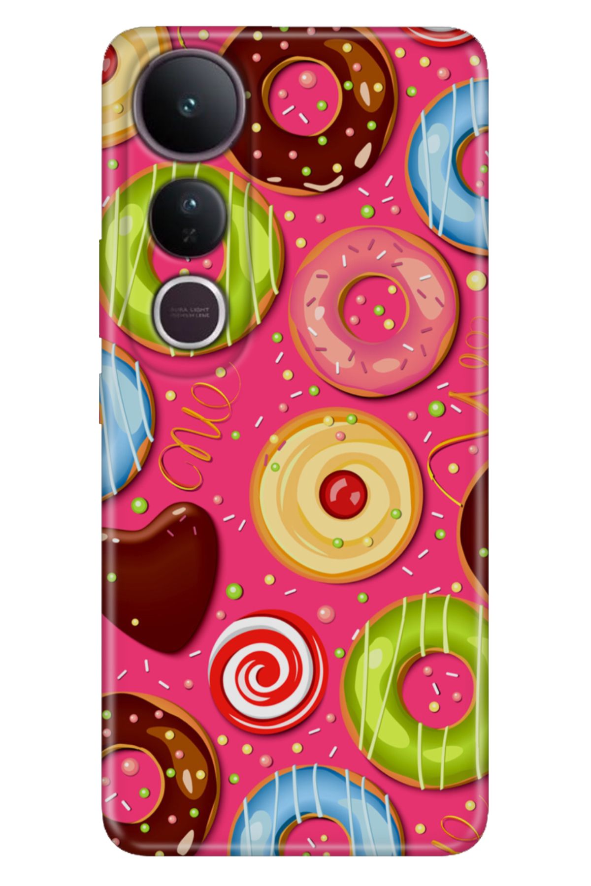 ADACASE Vivo V50 Lite 5G Kılıf Dekoratif Silikon Baskılı Kapak Donut