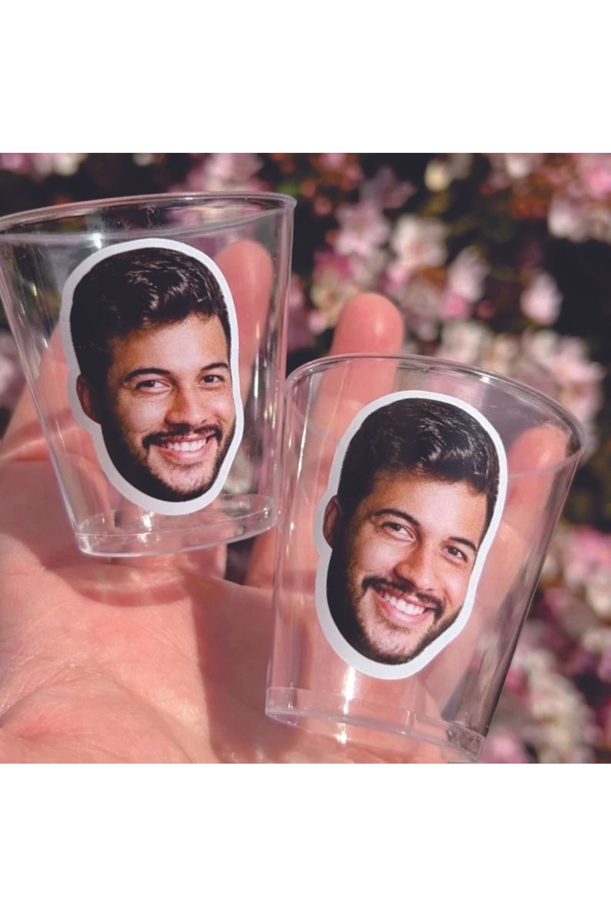 partikuki Kişiye Özel Fotoğraflı Bekarlığa Veda Parti Kutlamalar İçin 3cm Kokteyl Shot Etiket Bardak Süsü