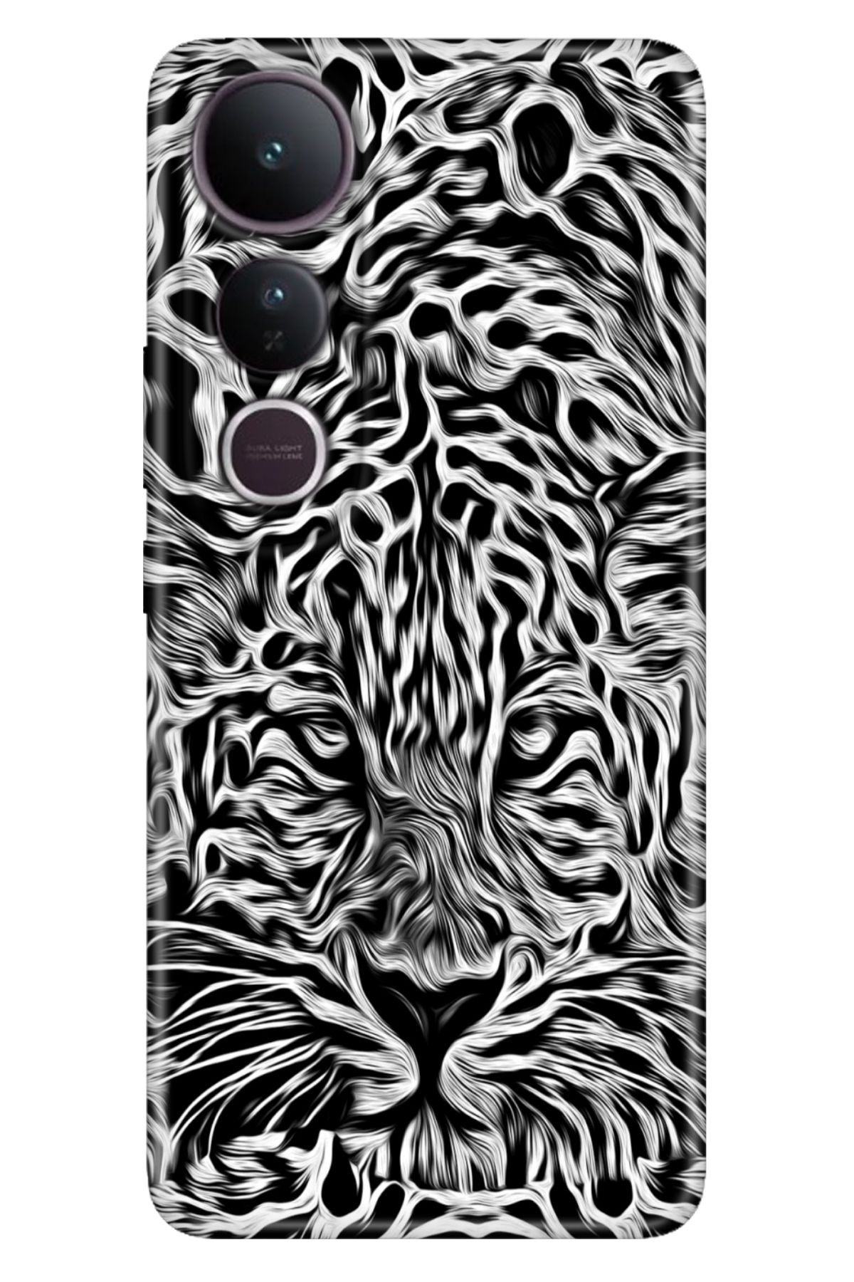 ADACASE Vivo V50 Lite 5G Kılıf Dekoratif Silikon Baskılı Kapak Vahşi Aslan Sanat