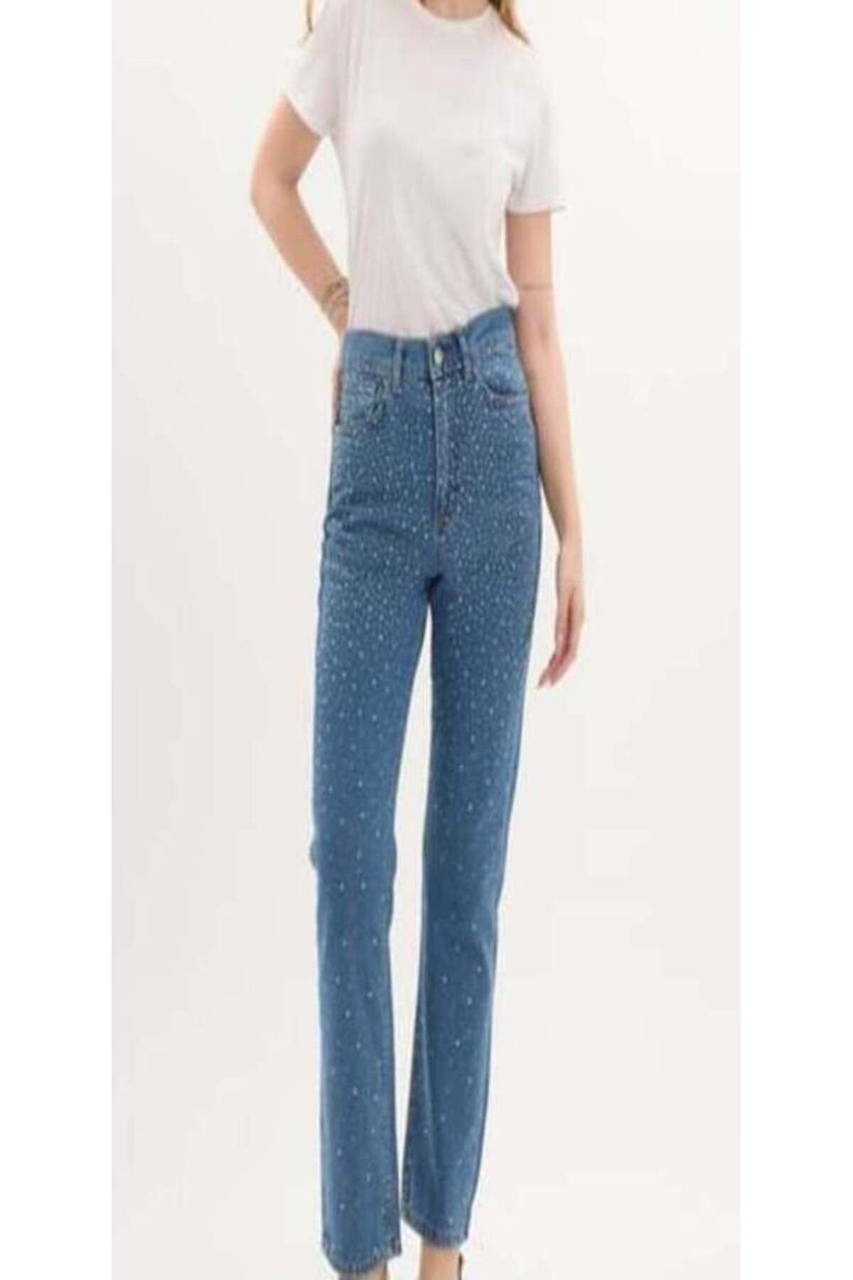 YKW kadın taş detaylı jean
