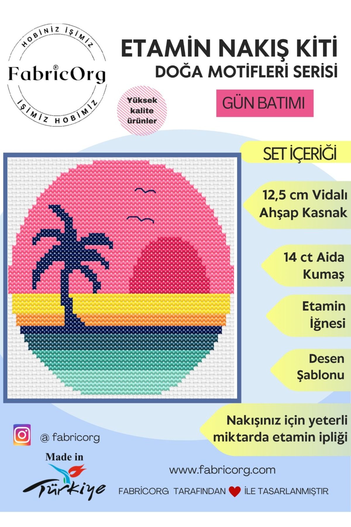 fabricorg Kanaviçe-Etamin Nakış Kiti (Gün Batımı)
