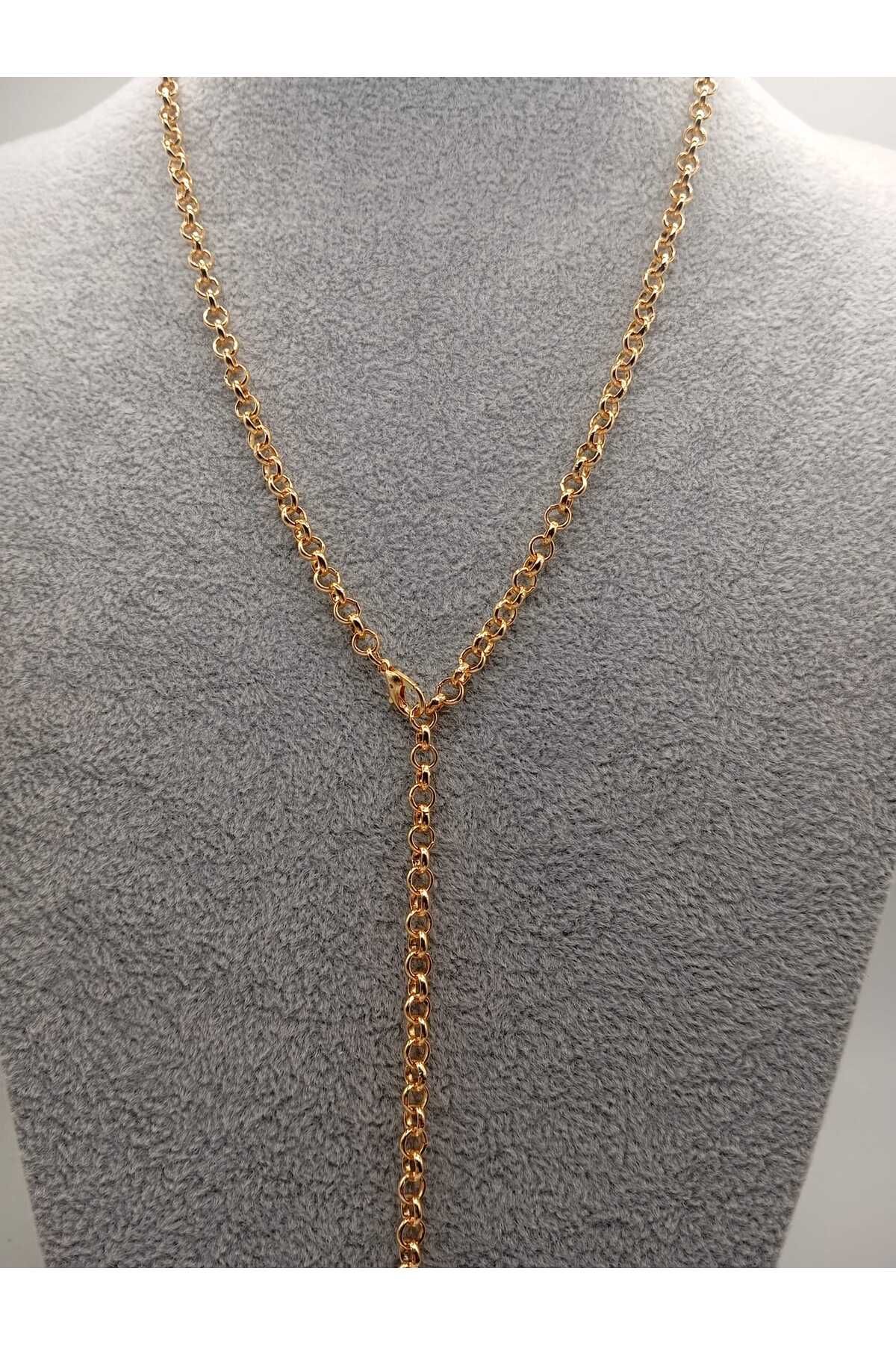 Ralp Moda Doc Zincir Y Kolye Trend Model Kolye 4,8 mm Çap 65 cm uzunluk